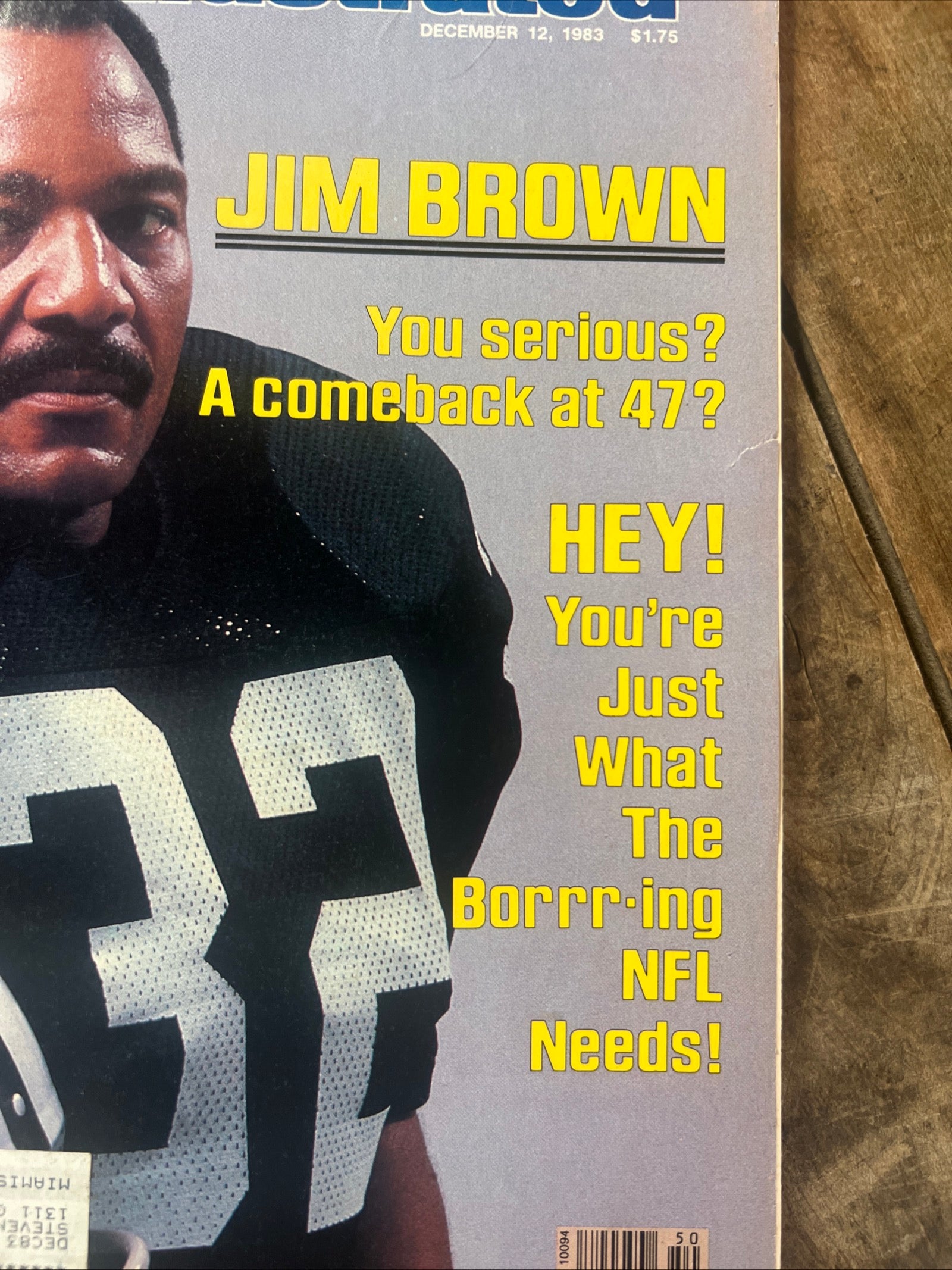 Sports Illustrated Magazine - December 1983 - NFL Raiders - Jim Brown