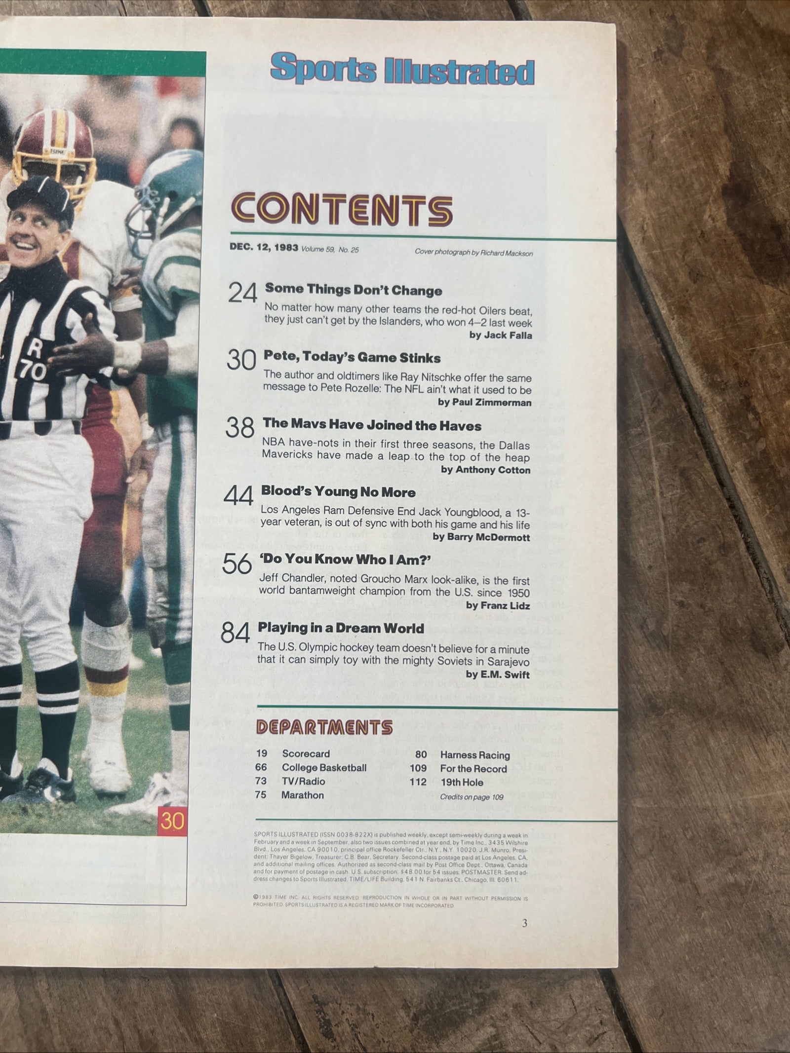Sports Illustrated Magazine - December 1983 - NFL Raiders - Jim Brown