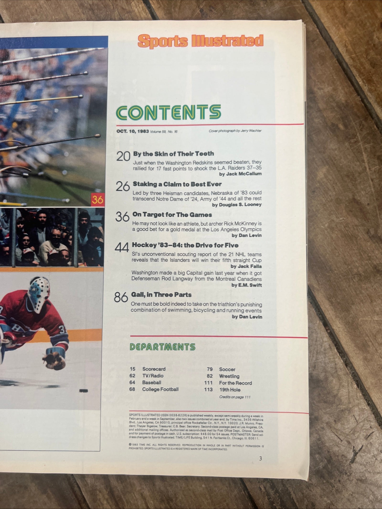 Sports Illustrated Magazine - October 1983 - NFL Redskins - Joe Washington