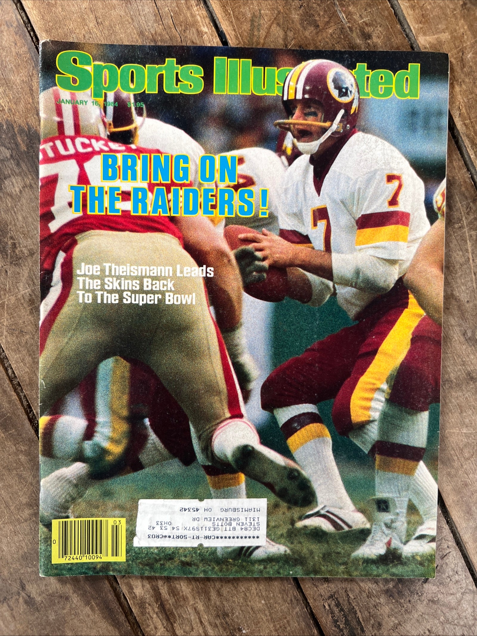 Sports Illustrated Magazine - January 1984 - NFL Redskins - Joe Theismann