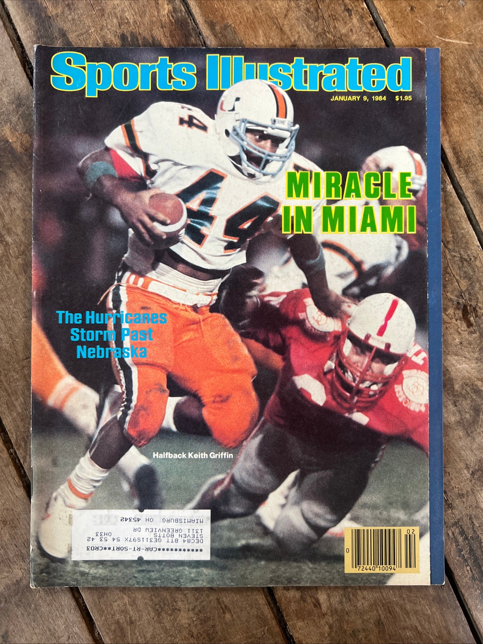 Sports Illustrated Magazine - January 1984 - Miami Hurricanes Keith Griffin