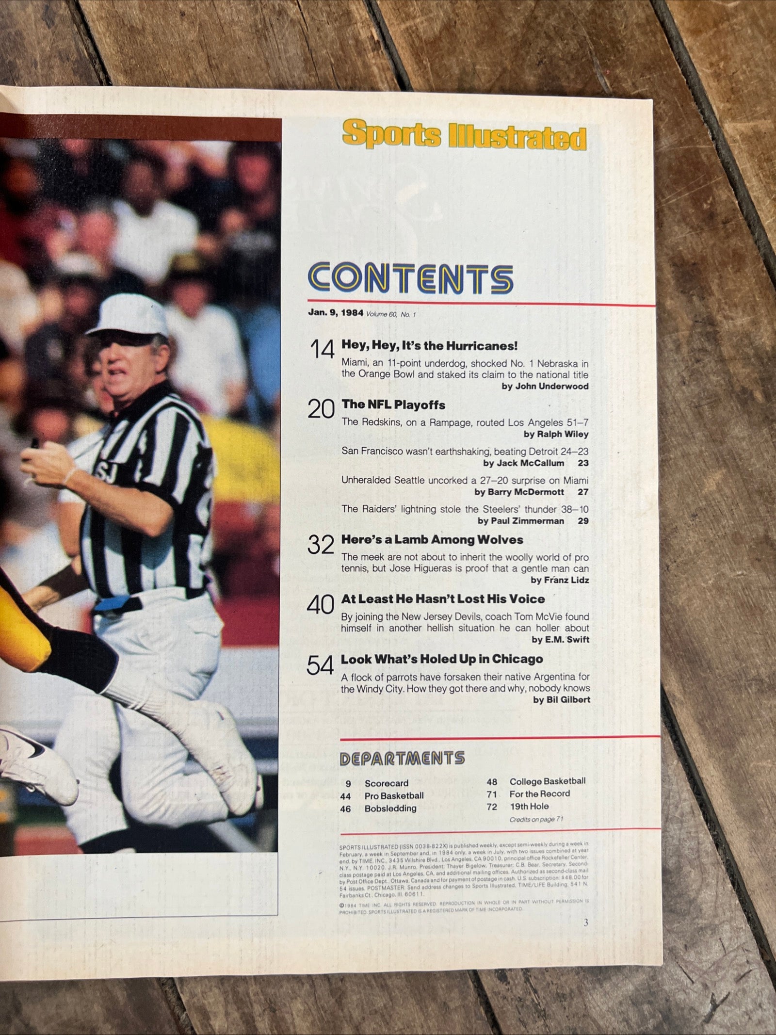 Sports Illustrated Magazine - January 1984 - Miami Hurricanes Keith Griffin