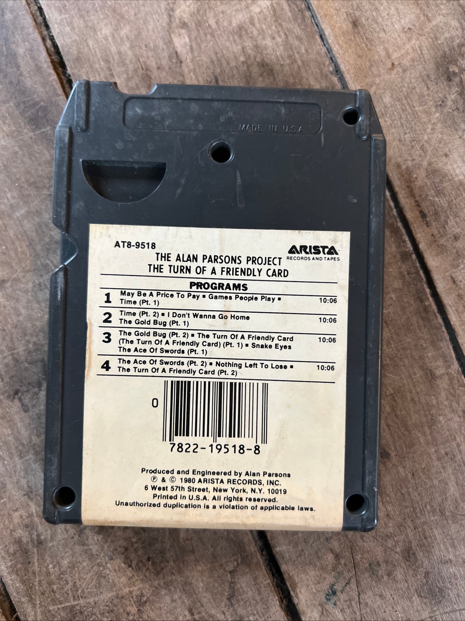 The Alan Parsons Project - The Turn of a Friendly Card - 1980 Arista Records 8-Track Tape