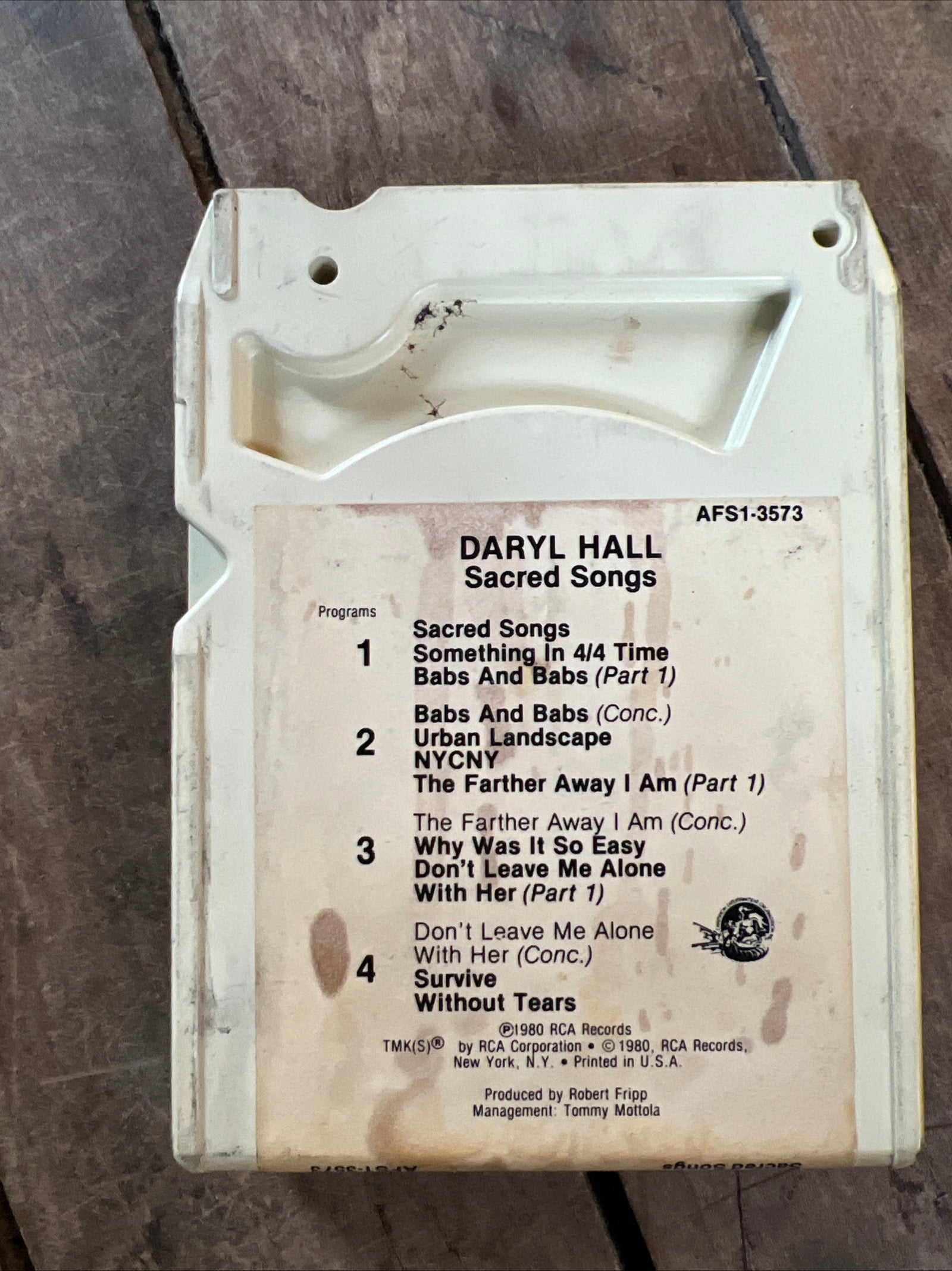 Daryl Hall - Sacred Songs - 1980 RCA Records - 8-Track Tape Cartridge