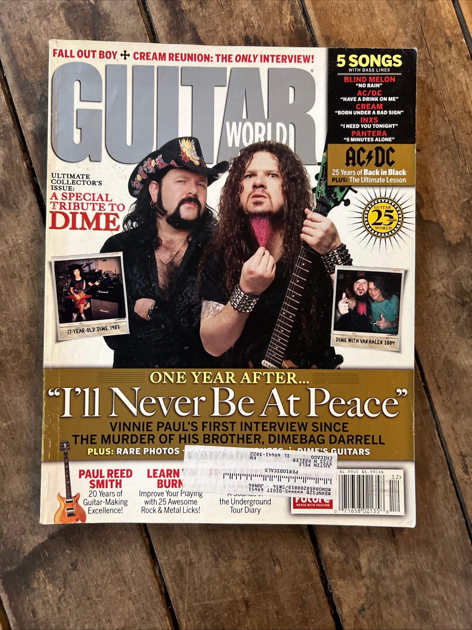 Guitar World Magazine - December 2005 - Pantera Dimebag Darrell Tribute Cover