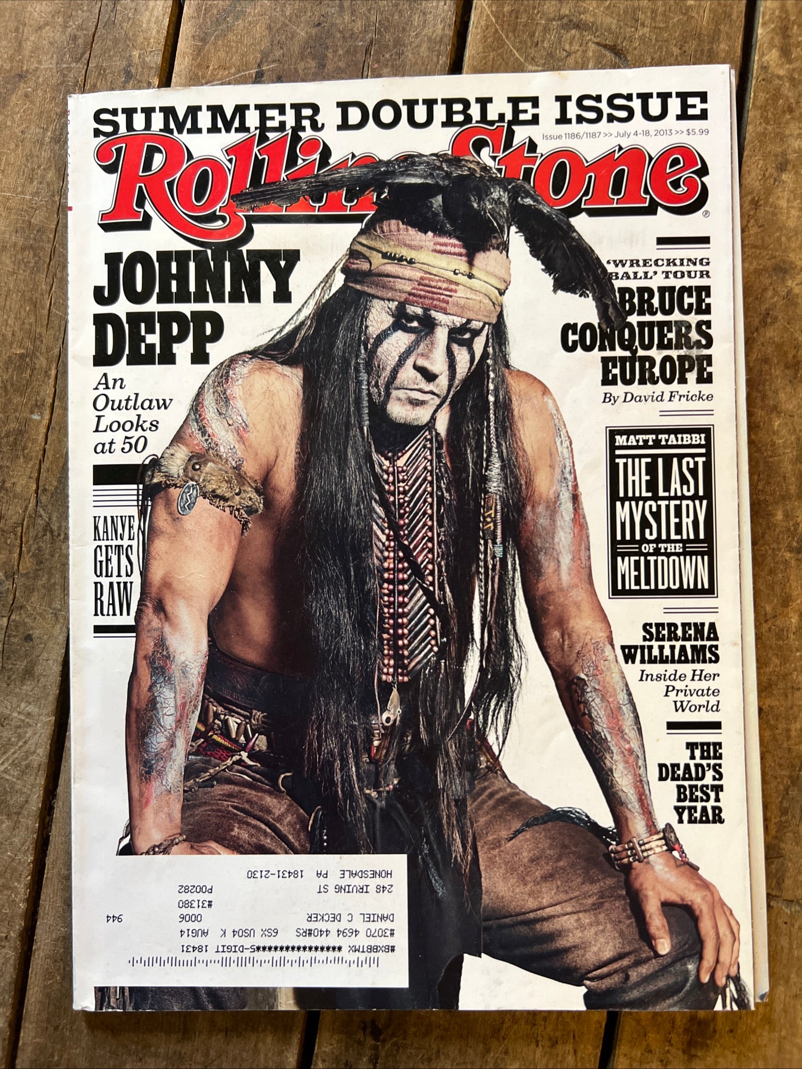 Rolling Stone Magazine - July 2013 Issue - Johnny Depp & Serena Williams
