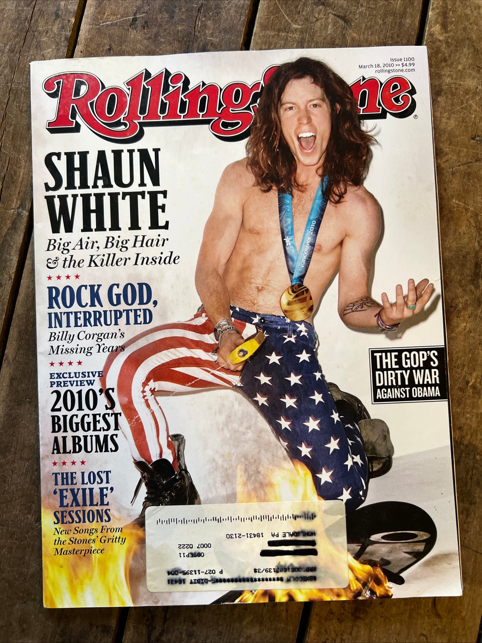 Rolling Stone Magazine - March 2010 Issue - Team USA Gold Medalist Shaun White