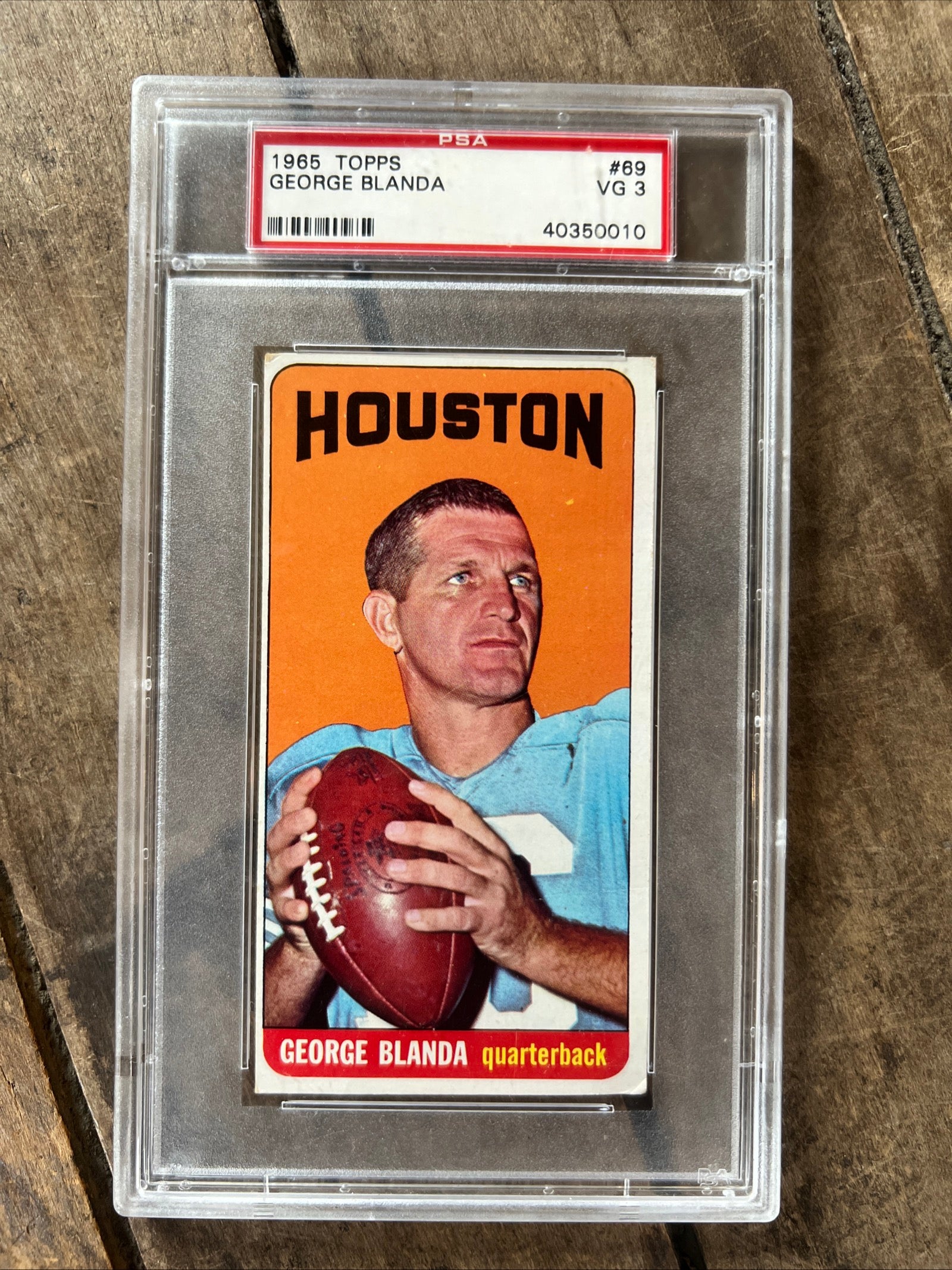 1965 Topps NFL Football Card - George Blanda Houston Oilers - PSA VG 3