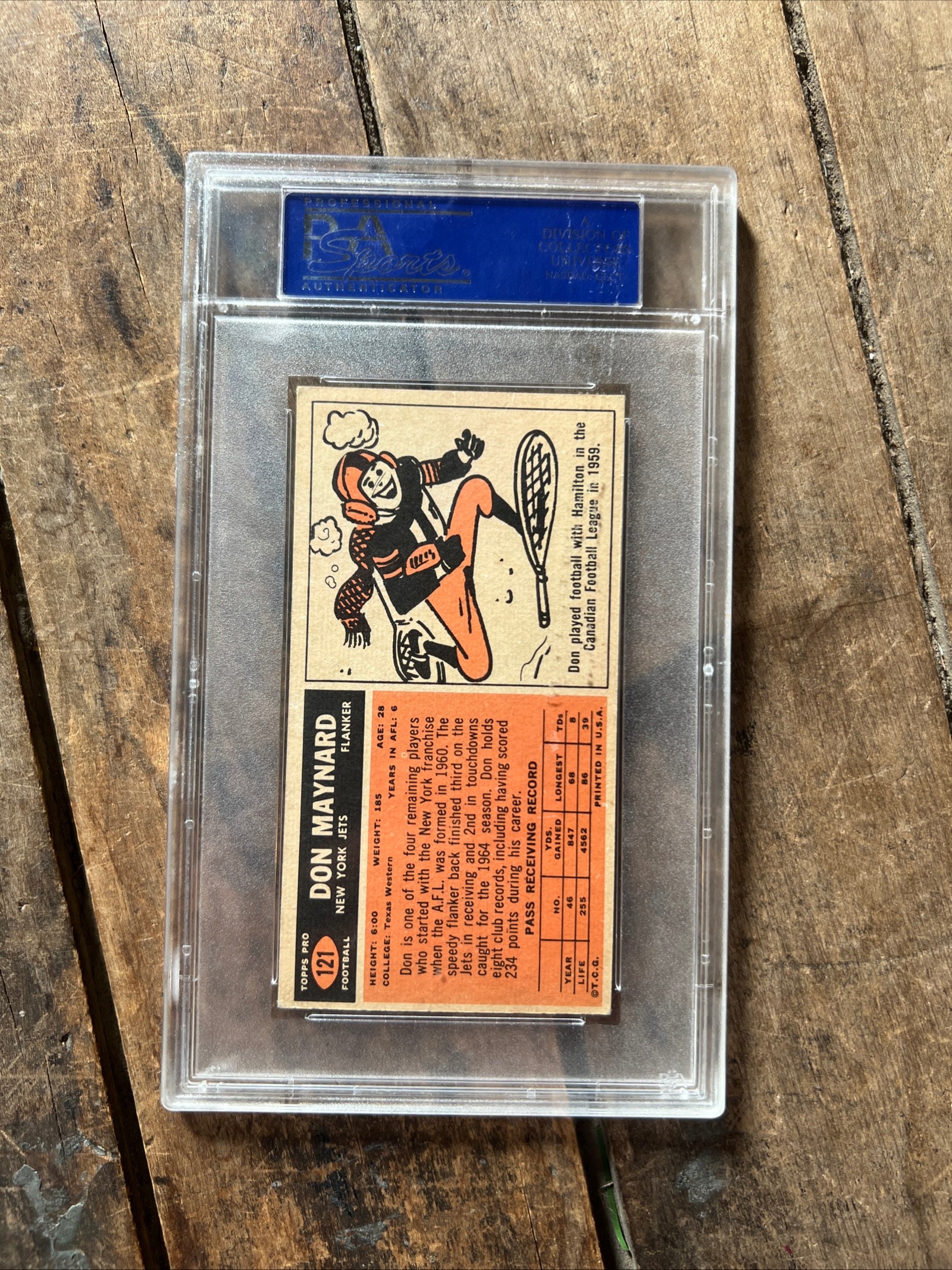 1965 Topps NFL Football Card - Don Maynard New York Jets - PSA VG 3