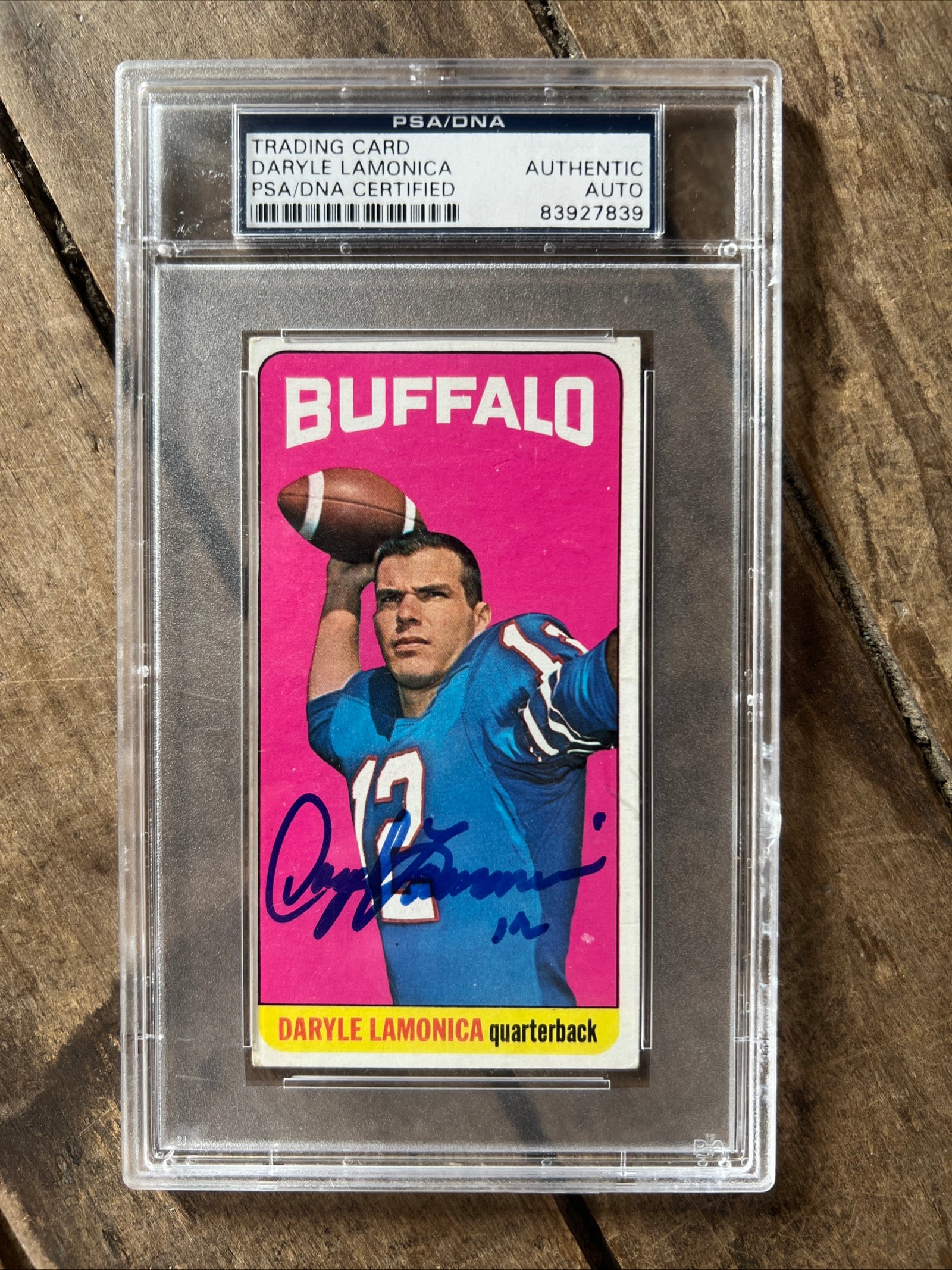 1965 Topps NFL Football Card - Daryle Lamonica Buffalo Bills - PSA / DNA AUTO