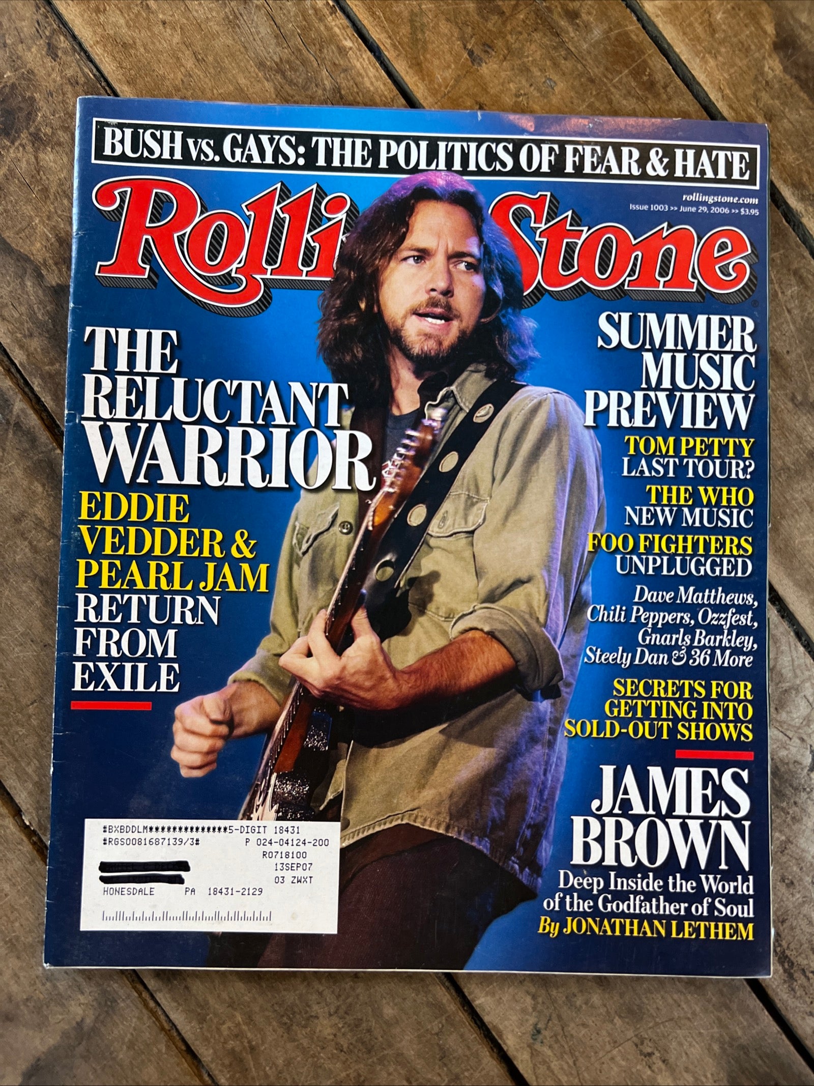 Rolling Stone Magazine - June 2006 Issue - Eddie Vedder & Pearl Jam Return