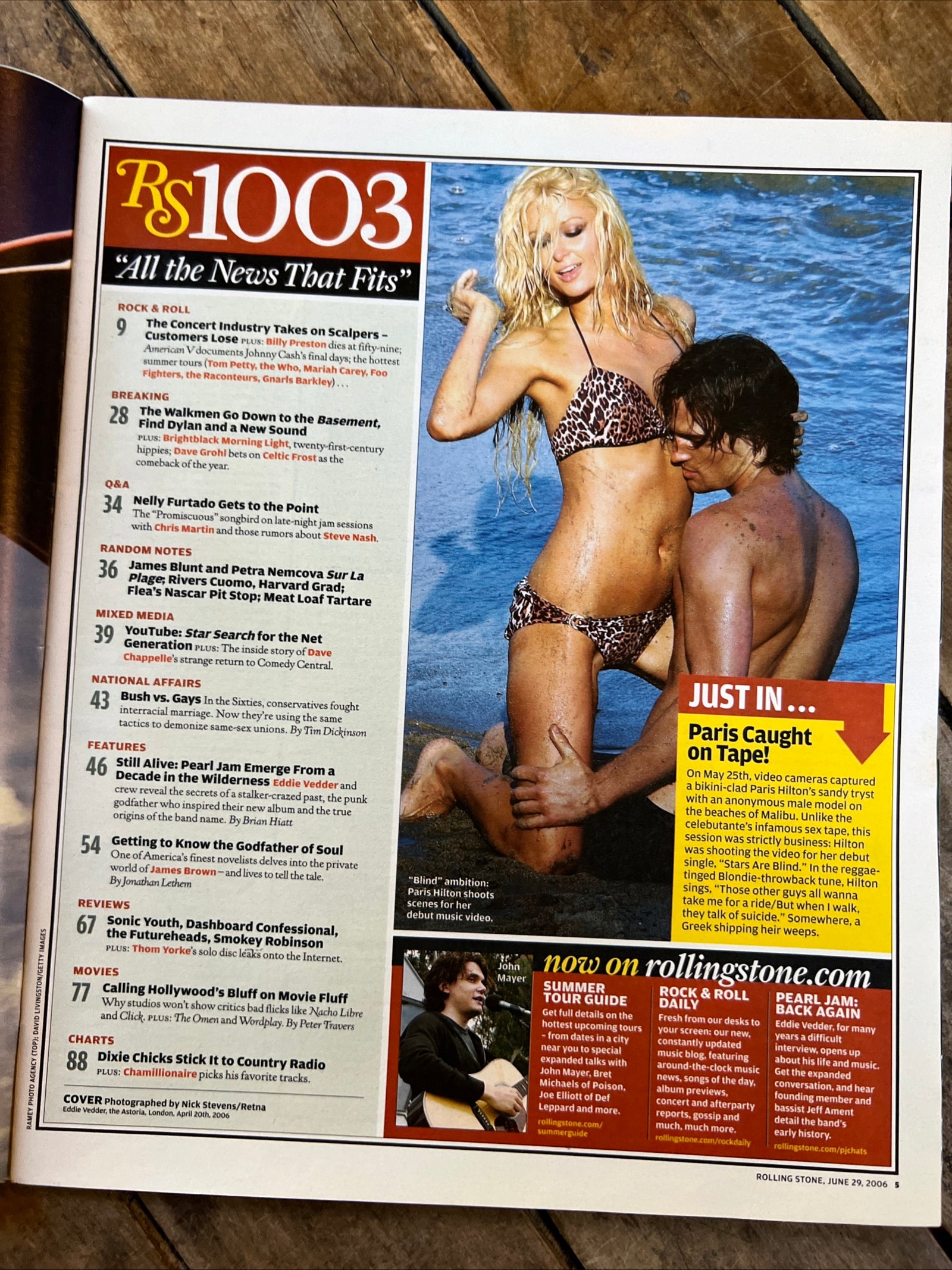 Rolling Stone Magazine - June 2006 Issue - Eddie Vedder & Pearl Jam Return