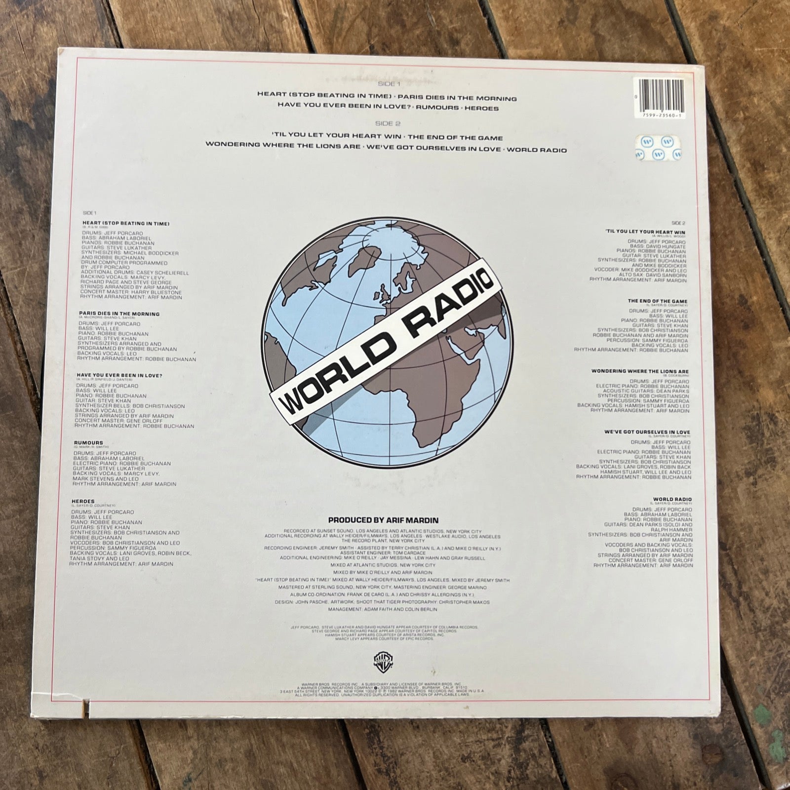 Leo Sayer - World Radio - 1982 Warner Bros. Records - LP Vinyl Album