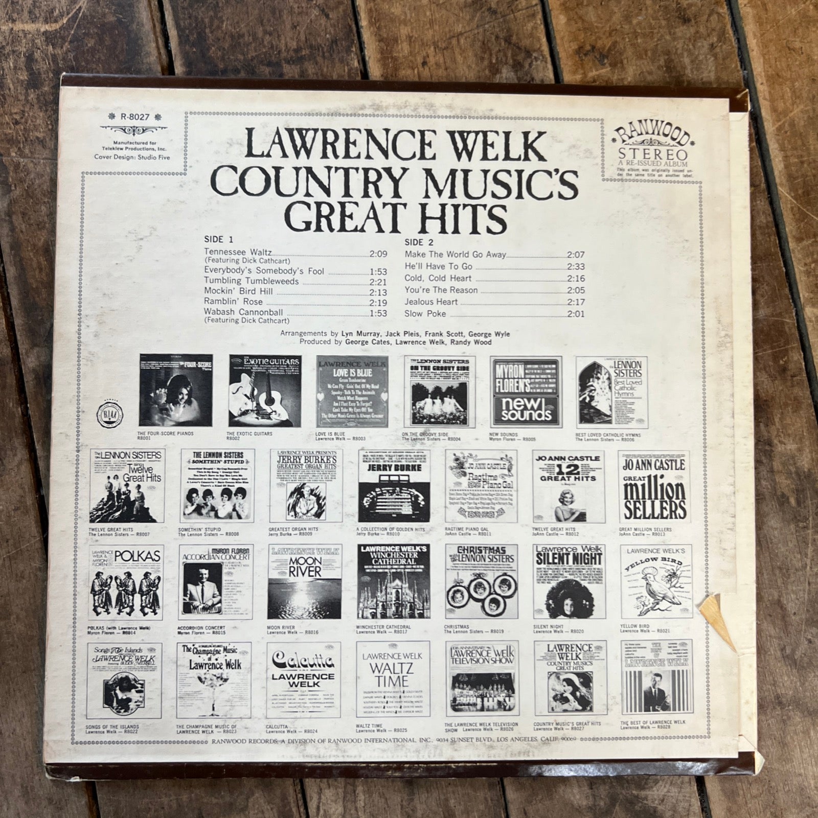Lawrence Welk Country Music’s Greatest Hits - 1968 Ranwood Records - LP Vinyl