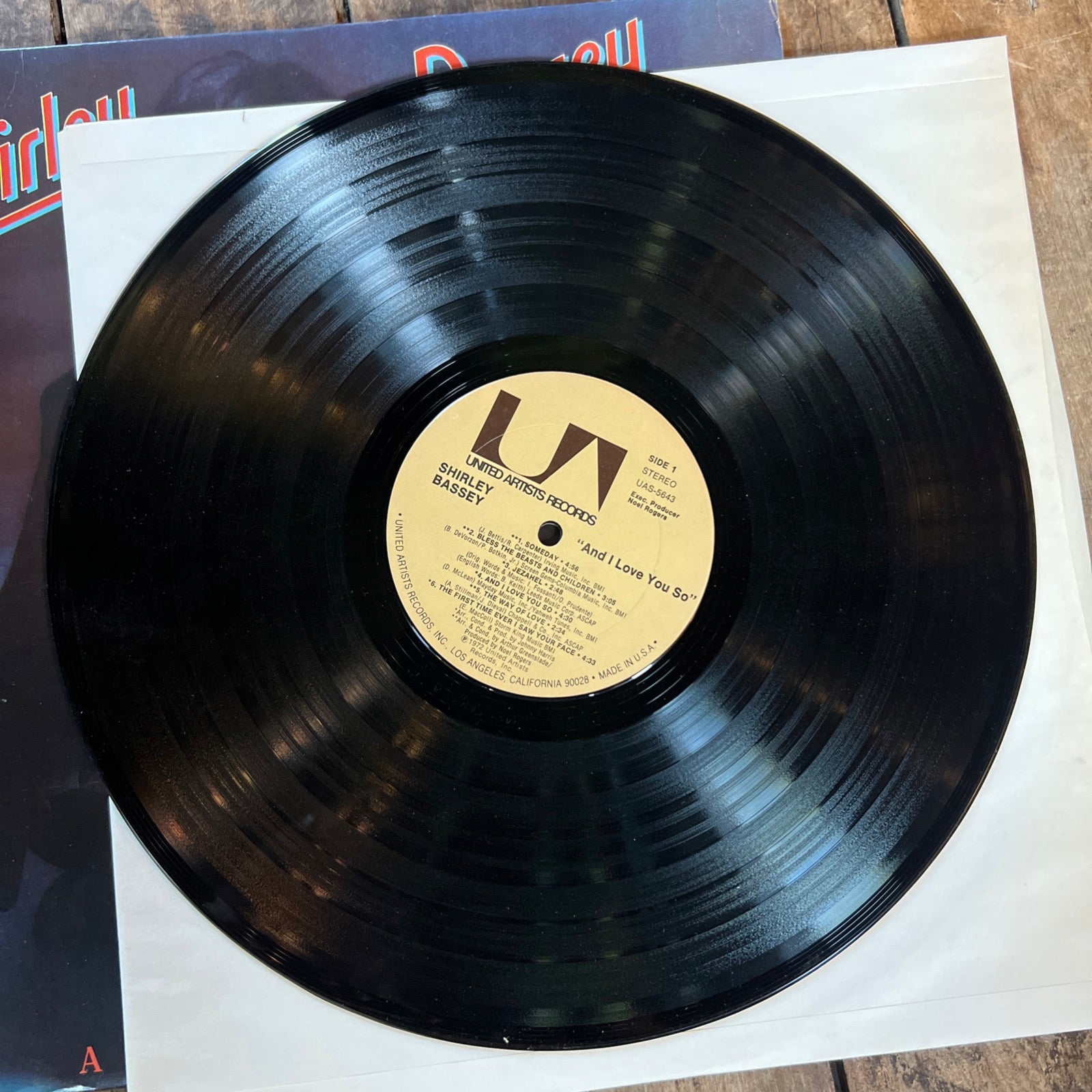 Shirley Bassey And I Love You So - 1972 United Artists Records - LP Vinyl Album