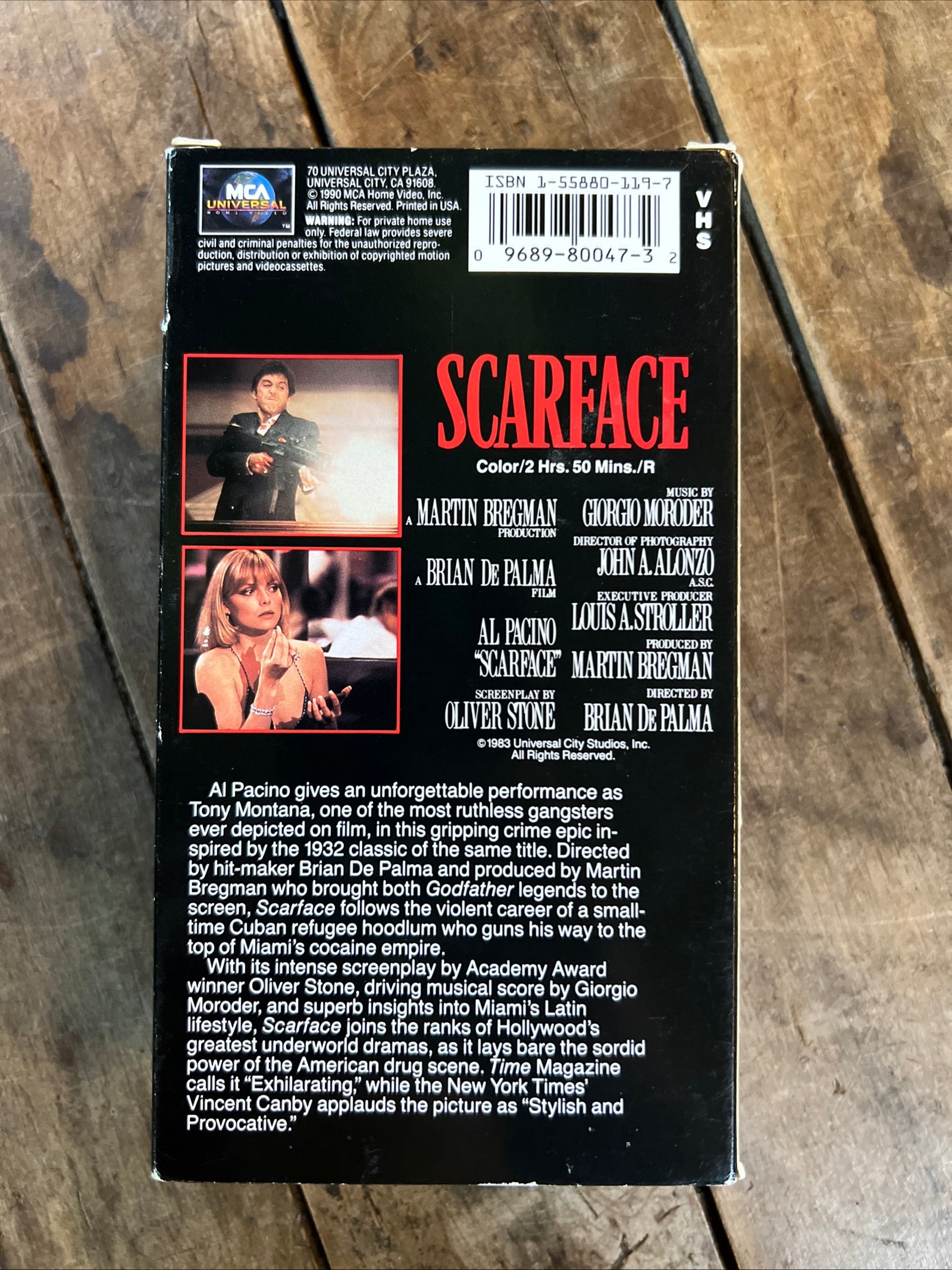 SCARFACE ( VHS 1983 ) Crime / Action [R] Starring - Al Pacino