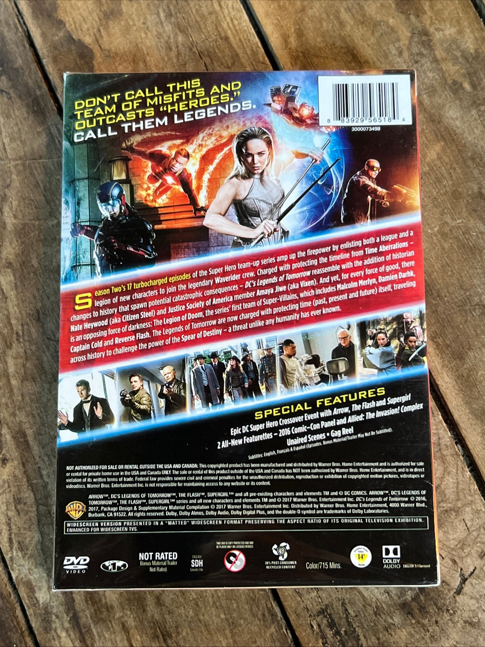 DC’s Legends Of Tomorrow ( DVD 2017 ) Adventure [NR] Complete Second Season NEW