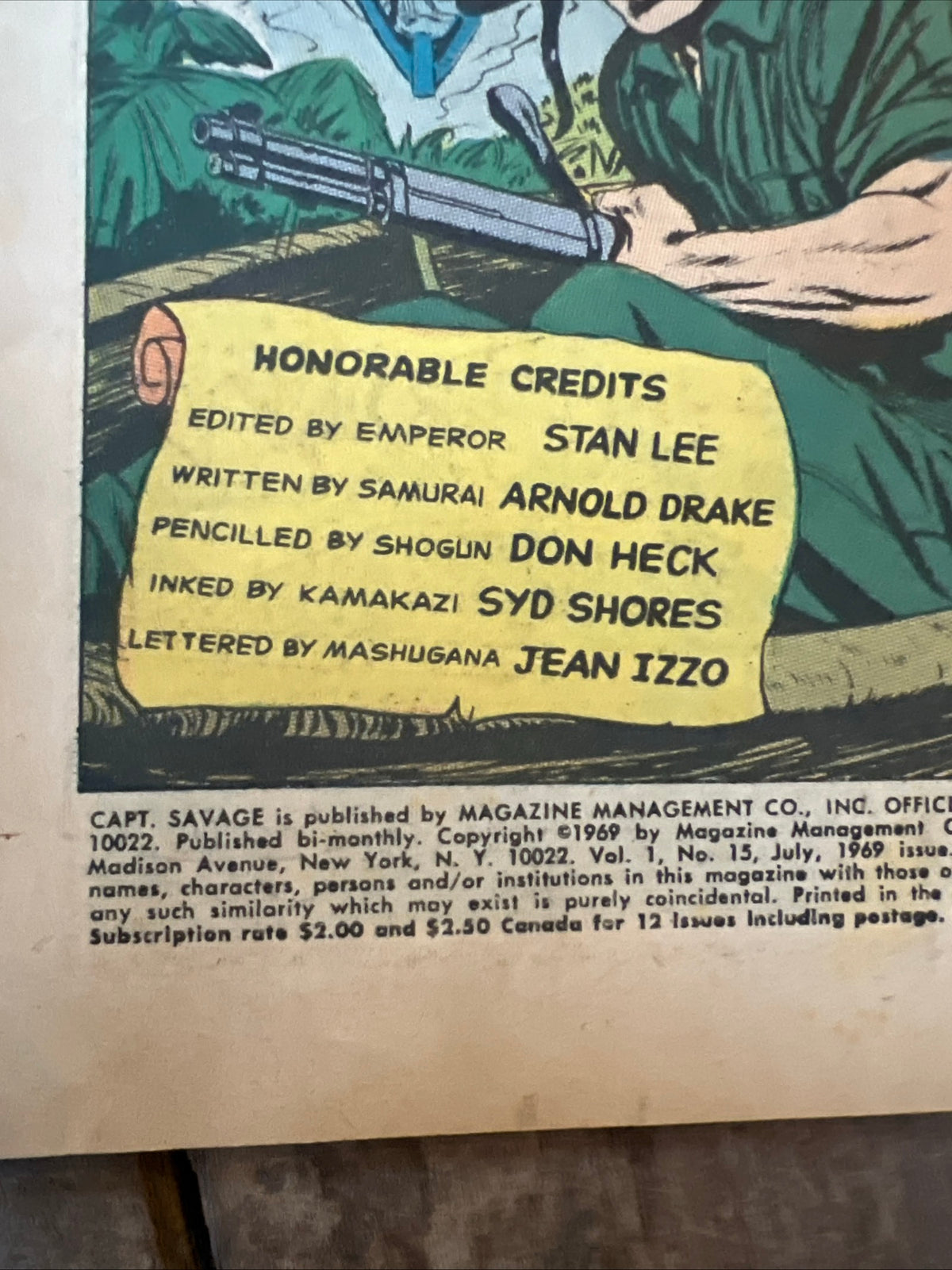 Captain Savage and His Battlefield Raiders #15 (1969) Marvel Comics Group