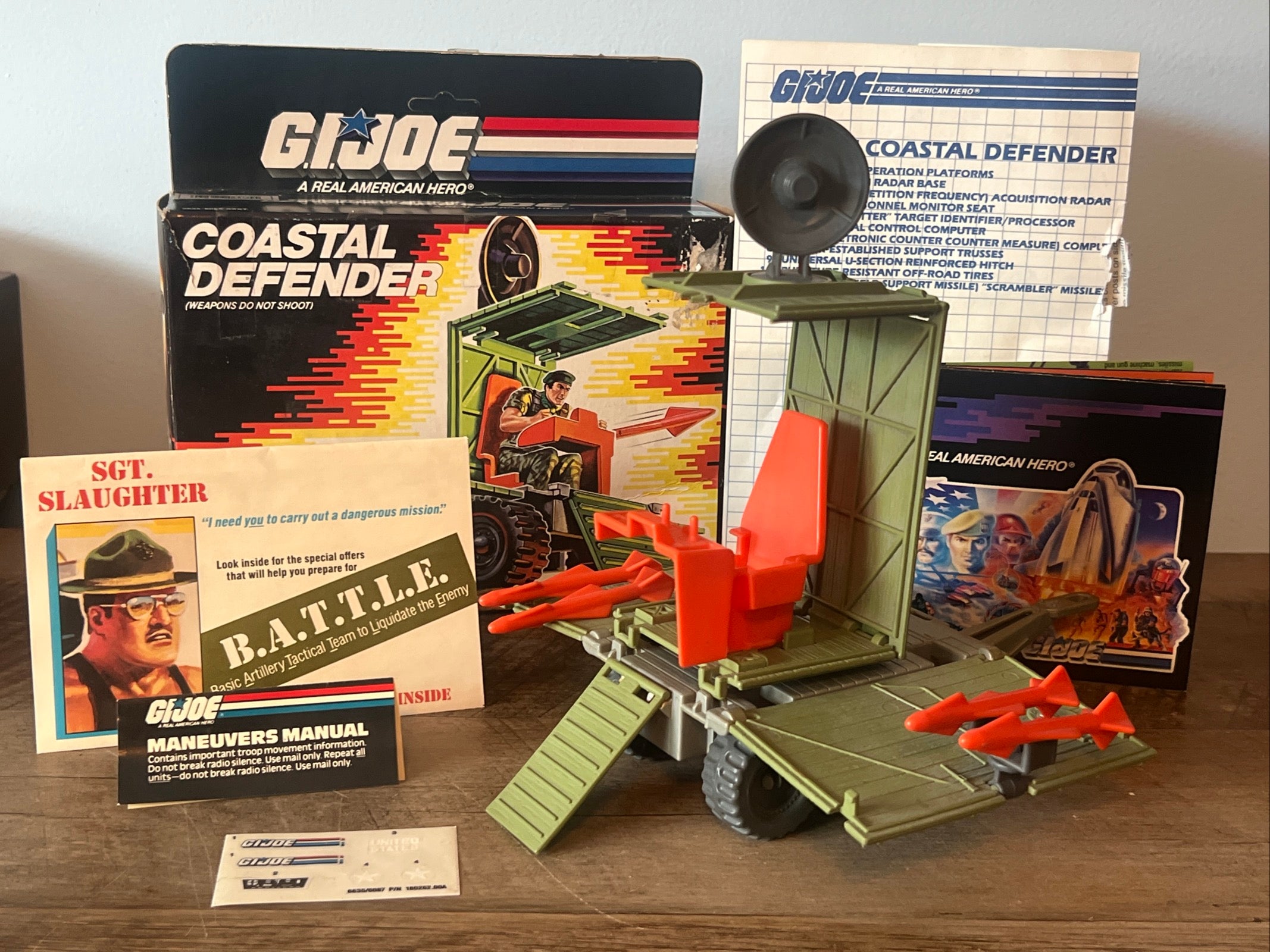 1987 Hasbro GI JOE - Coastal Defender & Original Box and Blueprints