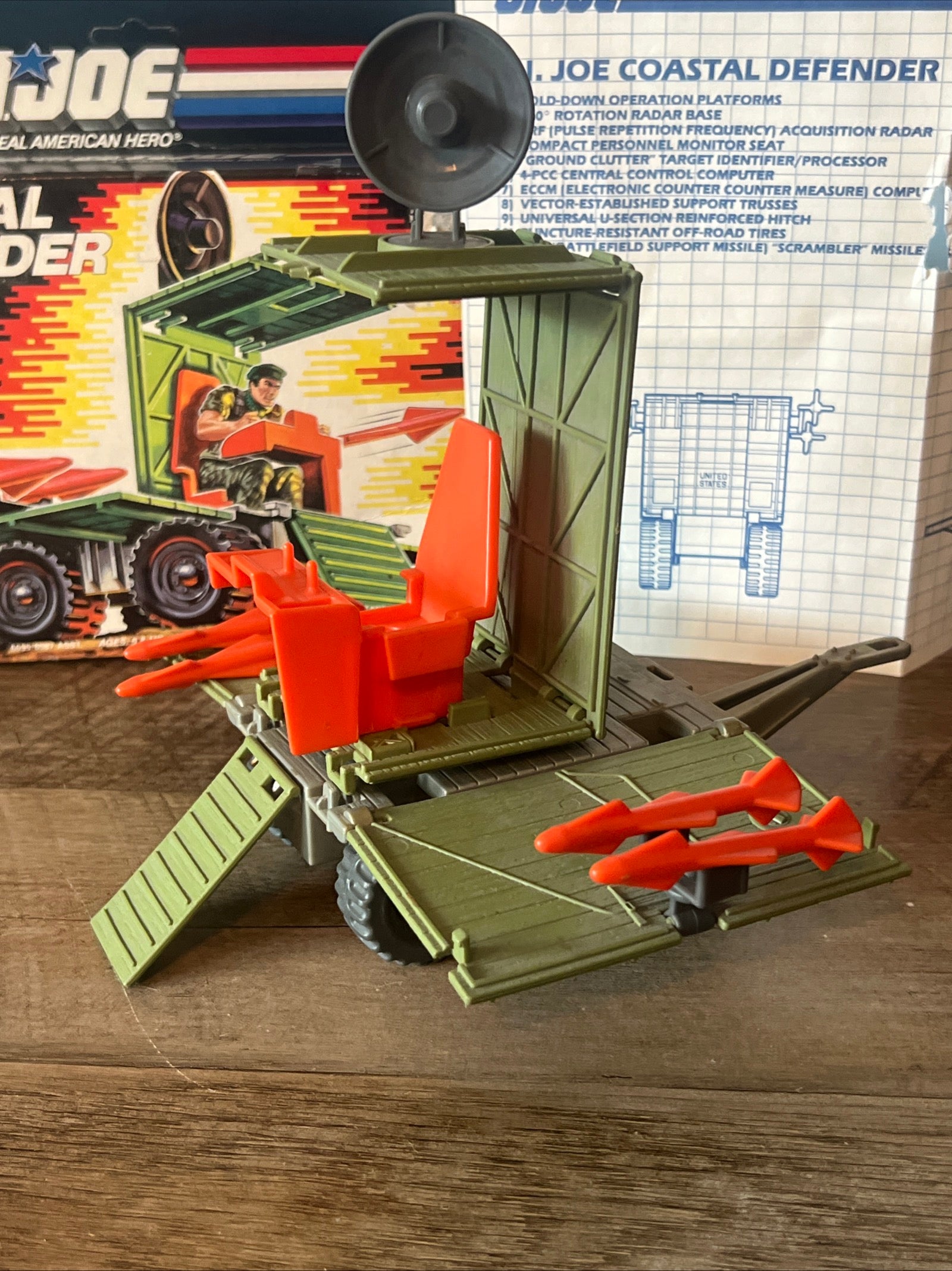 1987 Hasbro GI JOE - Coastal Defender & Original Box and Blueprints