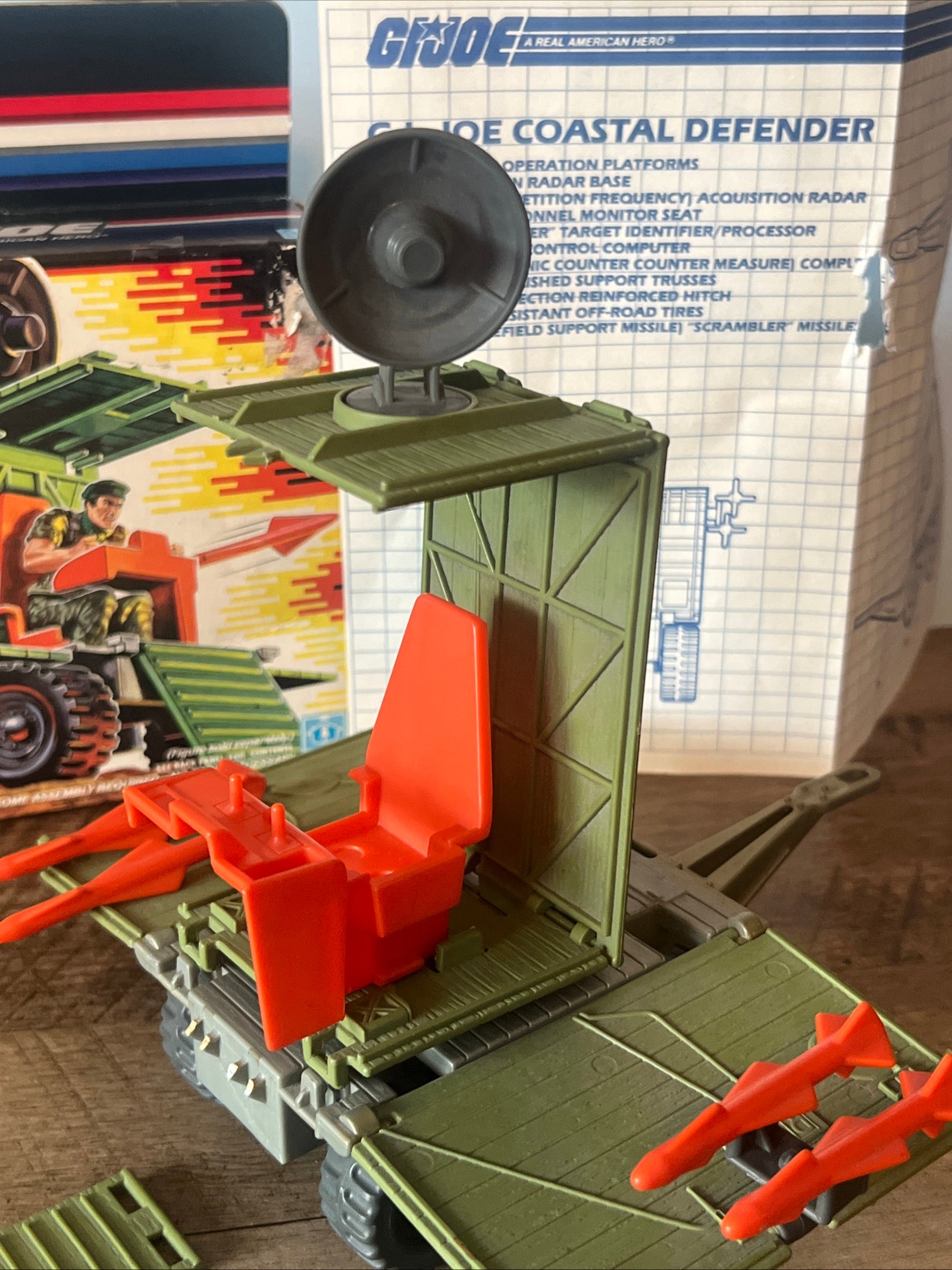 1987 Hasbro GI JOE - Coastal Defender & Original Box and Blueprints