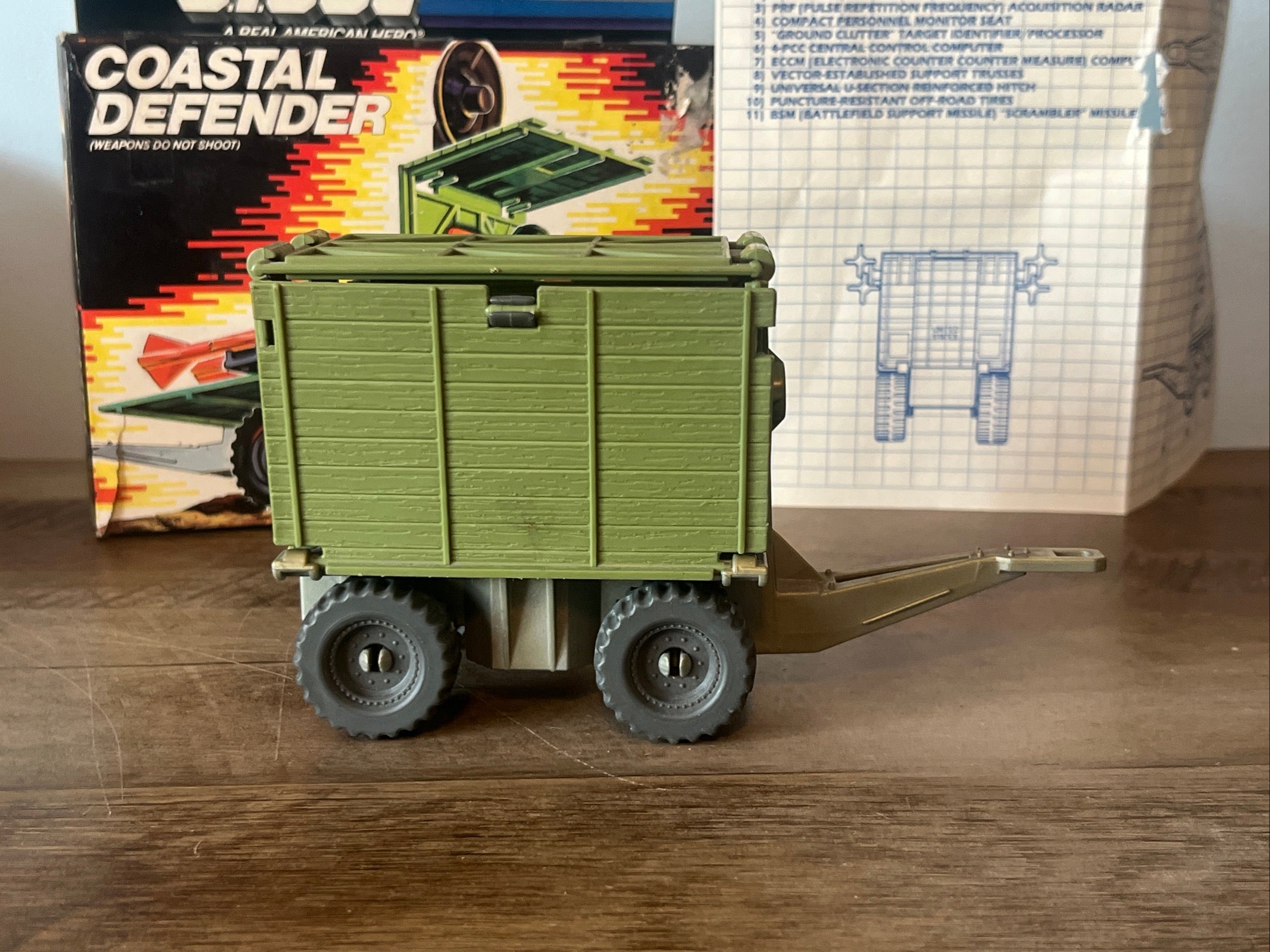 1987 Hasbro GI JOE - Coastal Defender & Original Box and Blueprints