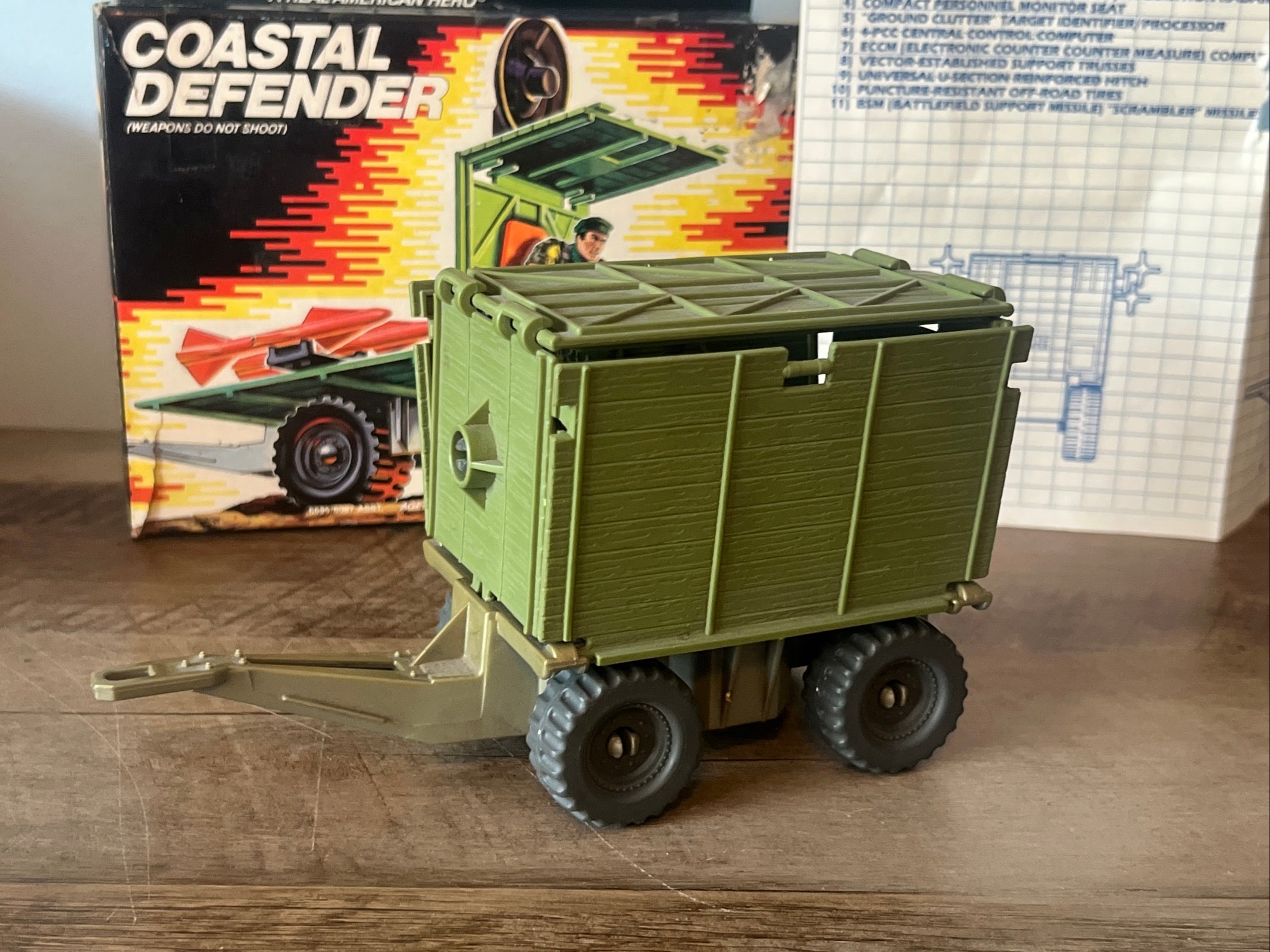 1987 Hasbro GI JOE - Coastal Defender & Original Box and Blueprints