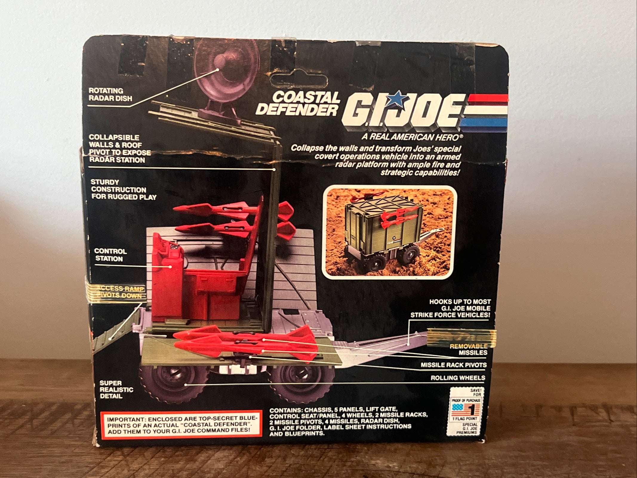 1987 Hasbro GI JOE - Coastal Defender & Original Box and Blueprints