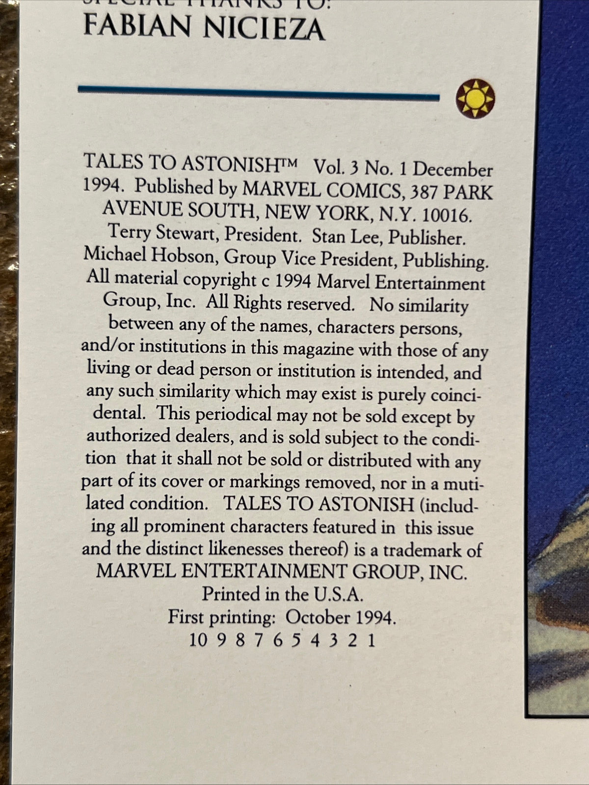 Tales to Astonish (1994) Marvel Comic Book - Featuring HULK, WASP & HANK PYM