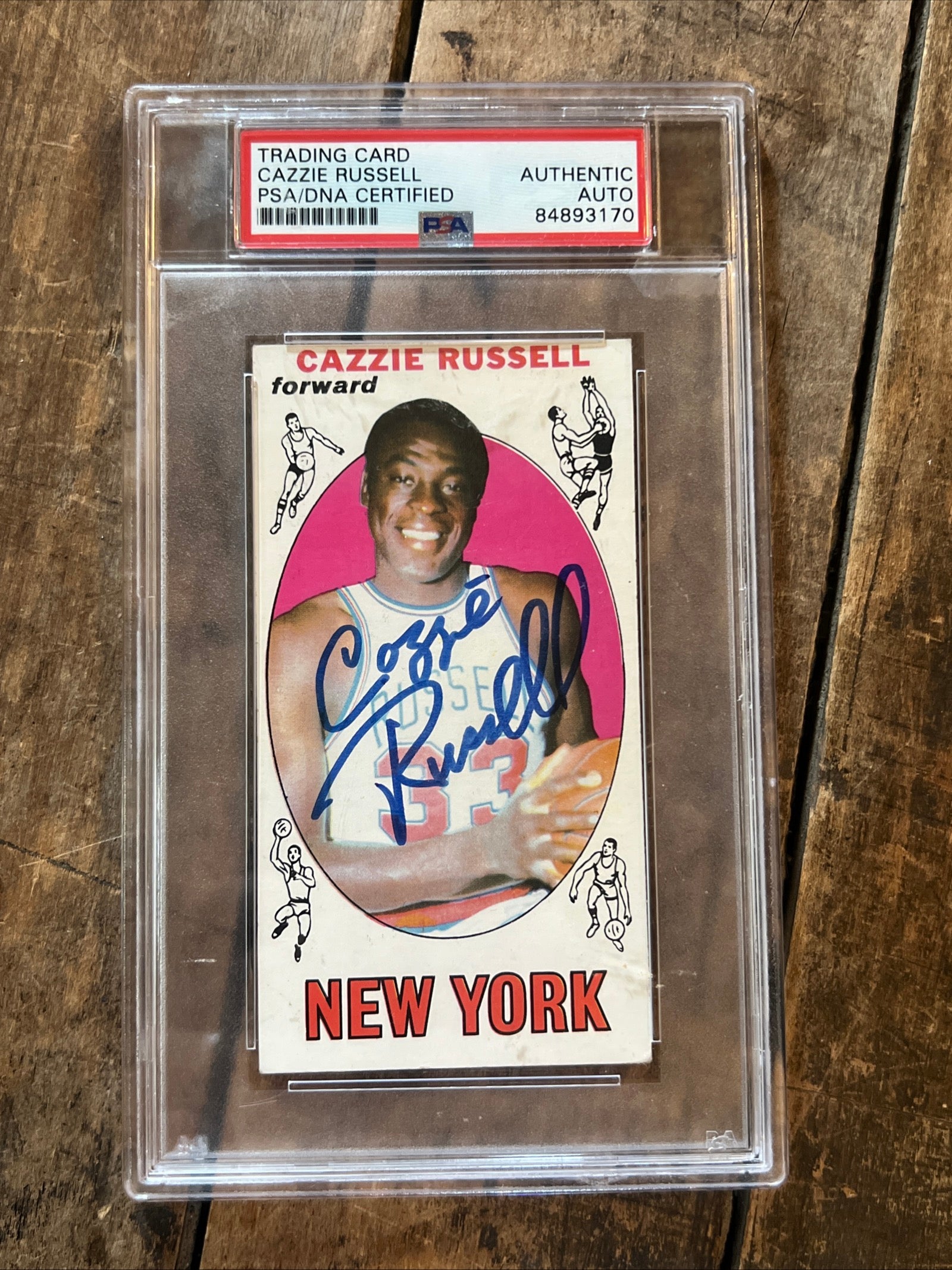 1969-70 Topps Rookie Card - CAZZIE RUSSELL New York Knicks - PSA / DNA Autograph Certified