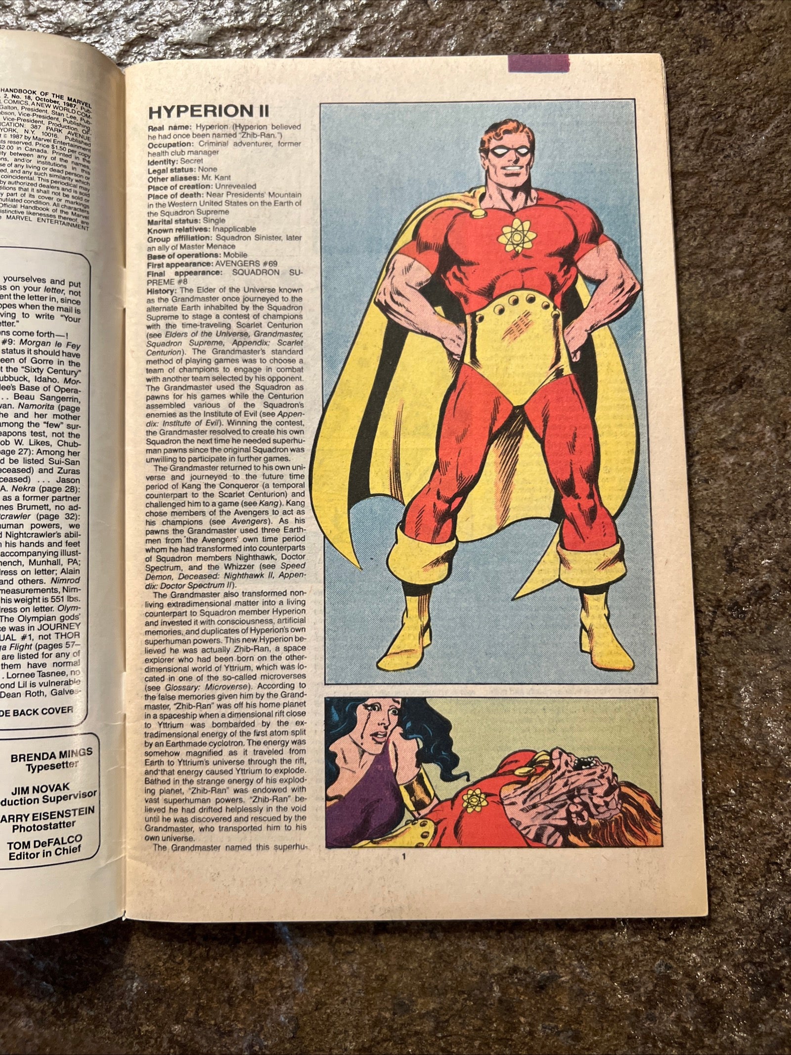 The Official Handbook of the Marvel Universe #18 (1987) Book of The Dead Deluxe Edition