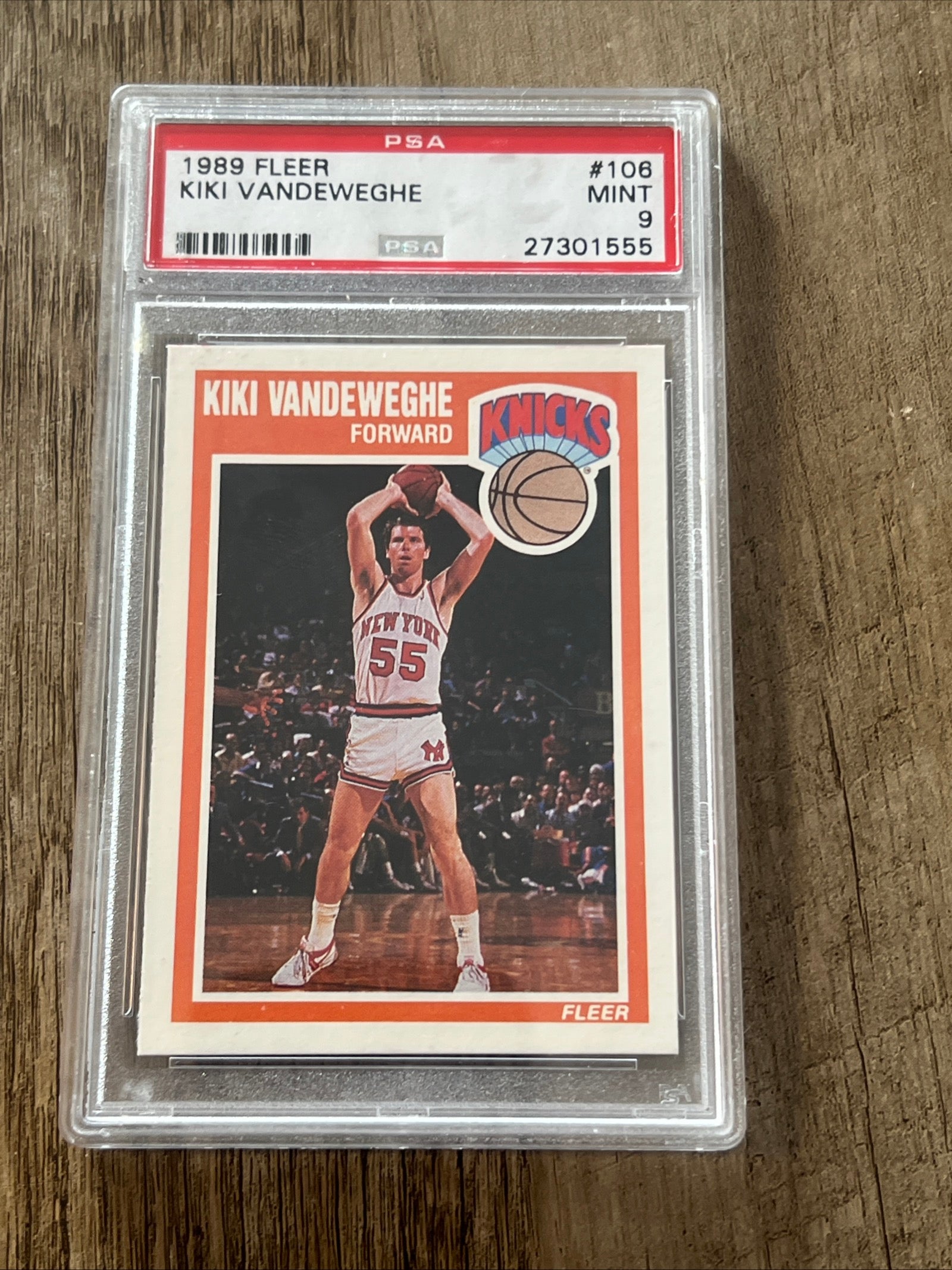1989 Fleer Basketball Card - Kiki Vandeweghe New York Knicks- Graded PSA MINT 9