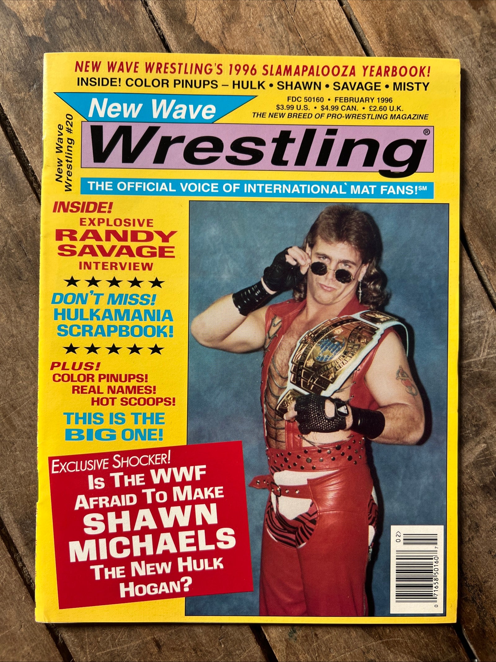 New Wave Wrestling Magazine - February 1996 - Shawn Michaels Cover - WWF WWE