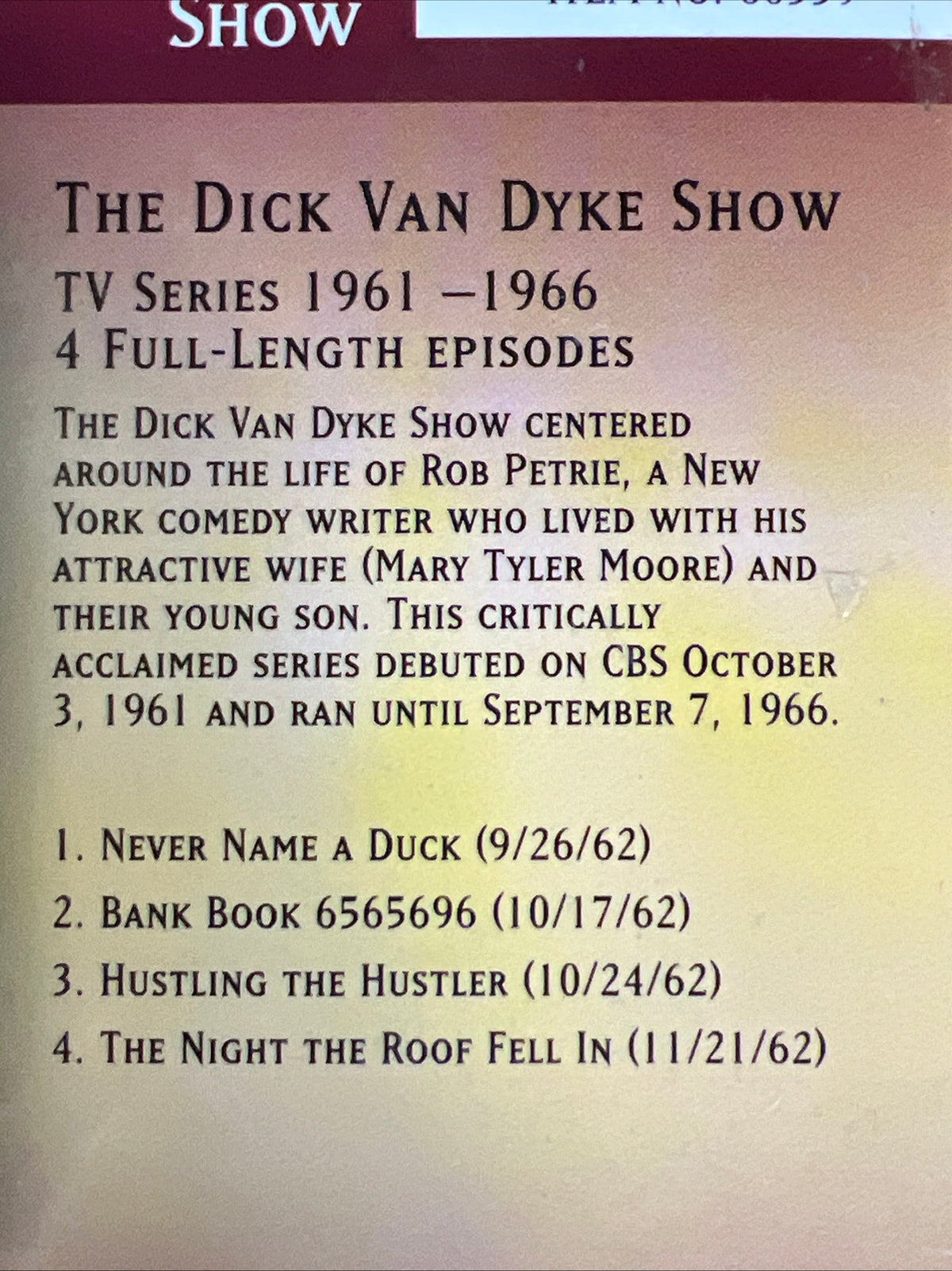 The Dick Van Dyke Show ( DVD 1962 )