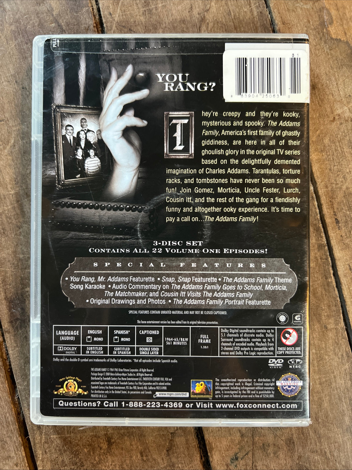 The Addams Family ( DVD 1964 ) The Complete First Volume 3 DVD Disc Set