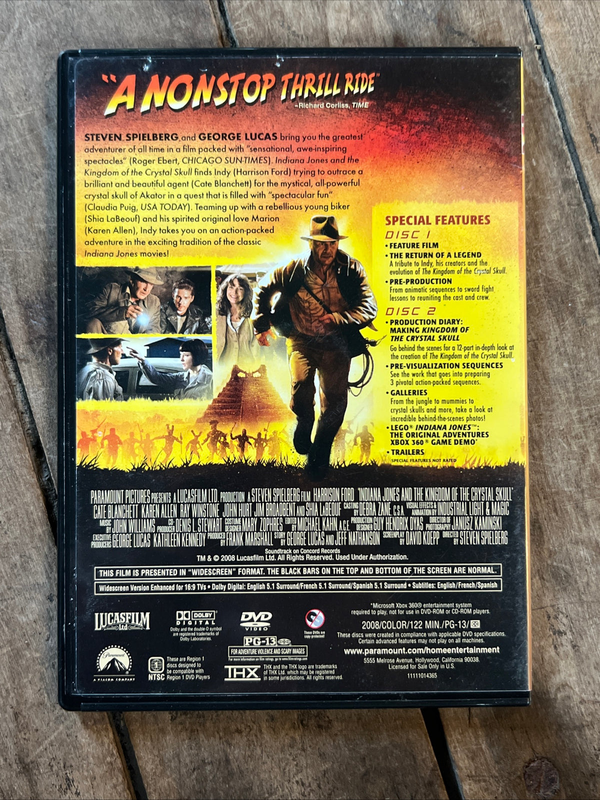Indiana Jones The Complete Adventure Collection ( DVD 1981 - 2008 ) 4 Movie Box Set