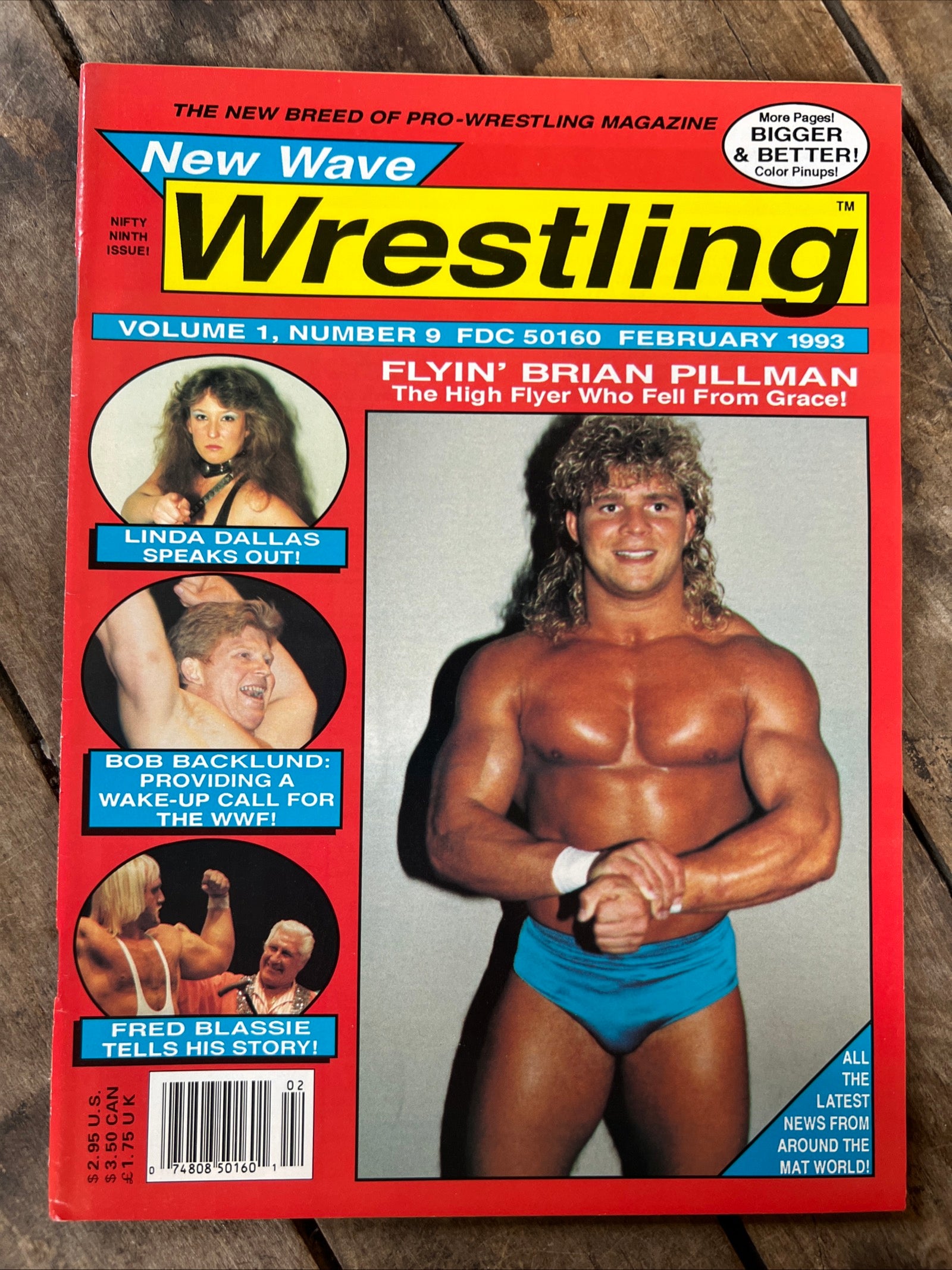 New Wave Wrestling Magazine February 1993 - Flyin’ Brian Pillman Cover WWF WWE