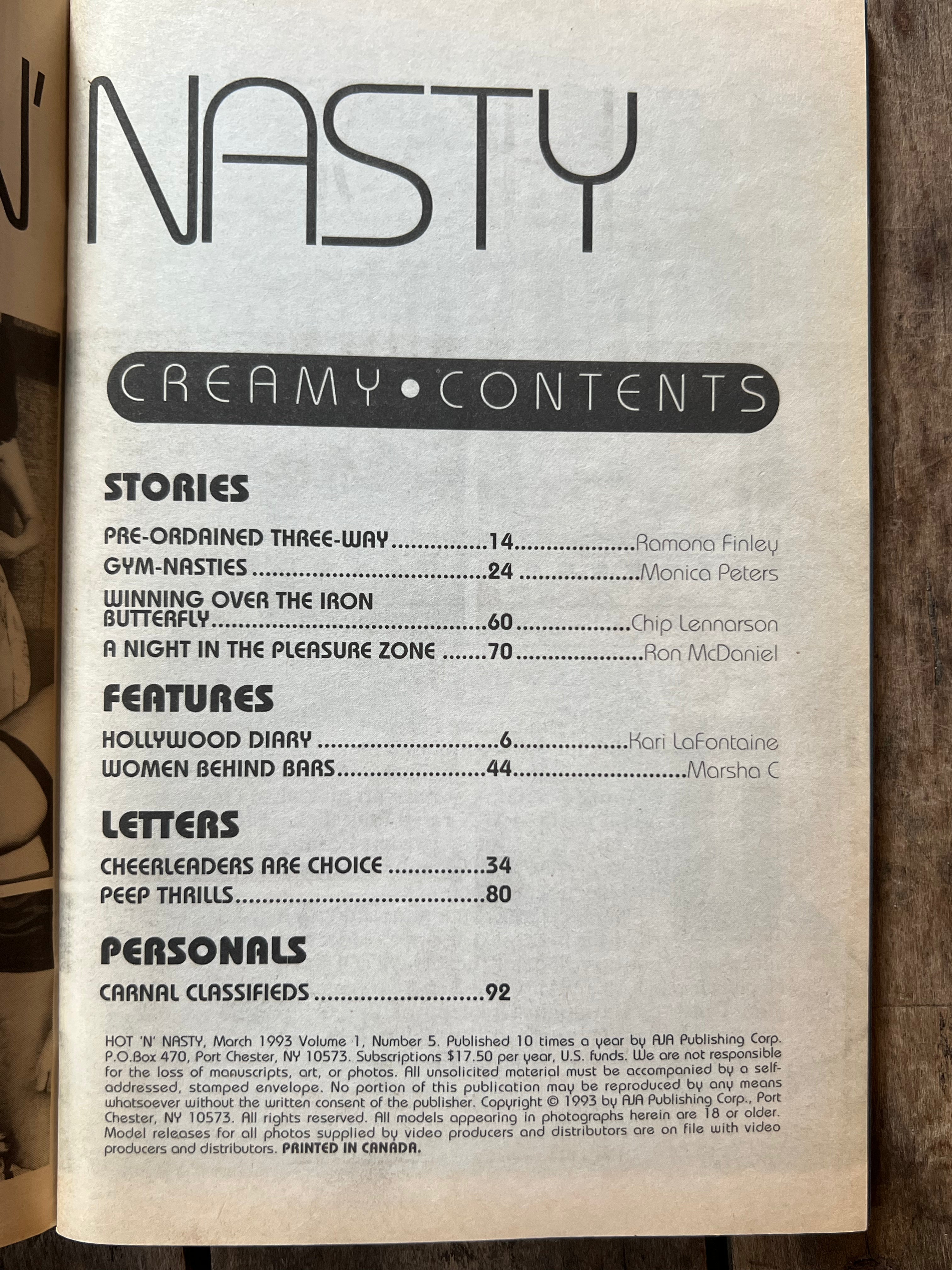 HOT ‘N’ NASTY Magazine - March 1993 Issue