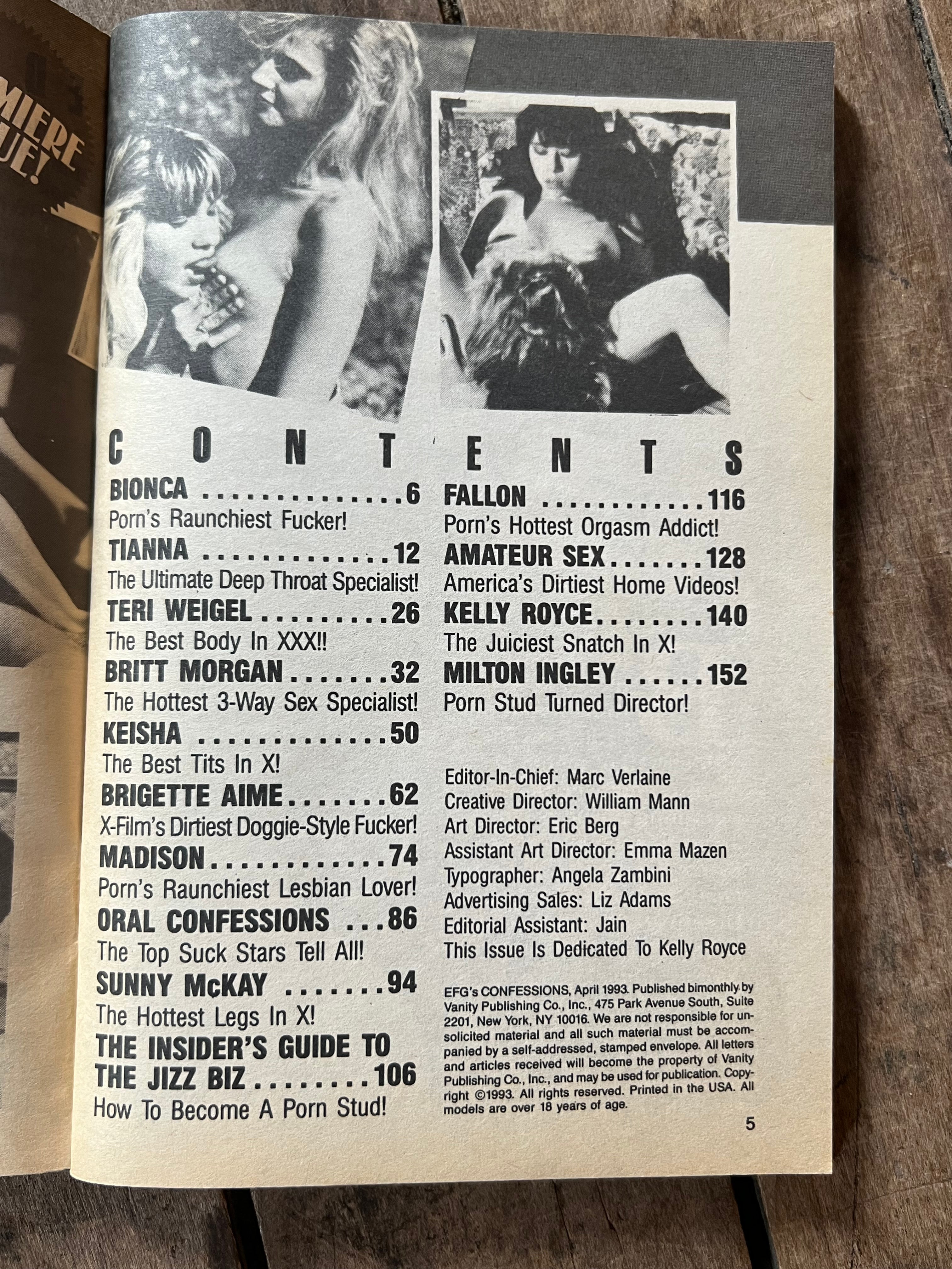Erotic X-Film Guide’s Confessions of X-Stars Magazine - April 1993 Issue