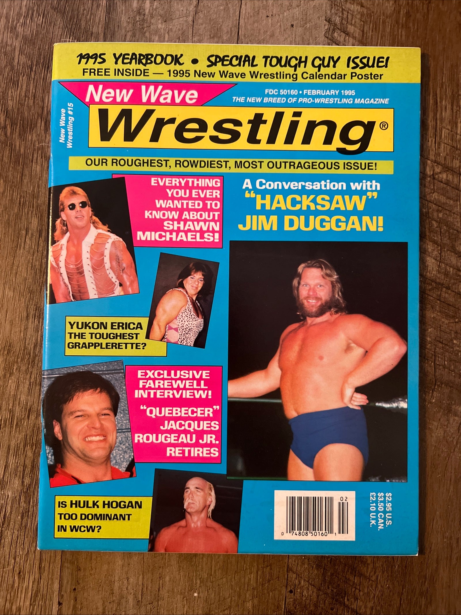New Wave Wrestling Magazine - February 1995 - Hacksaw Jim Duggan Cover - WWF WWE