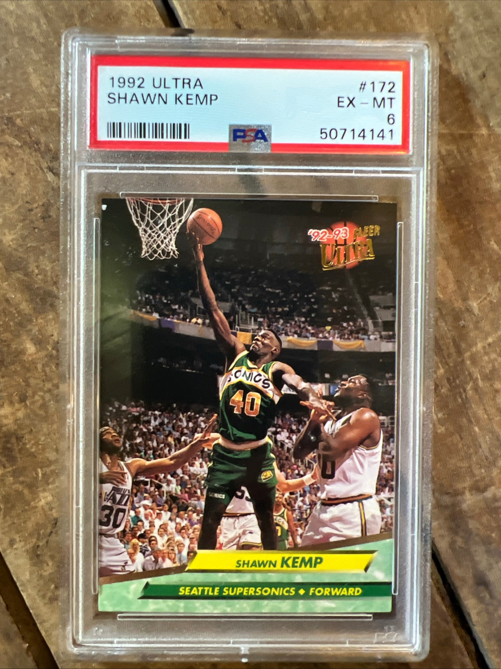 1992-93 Fleer Ultra - Shawn Kemp - Seattle Supersonics - Graded PSA EX-MT 6