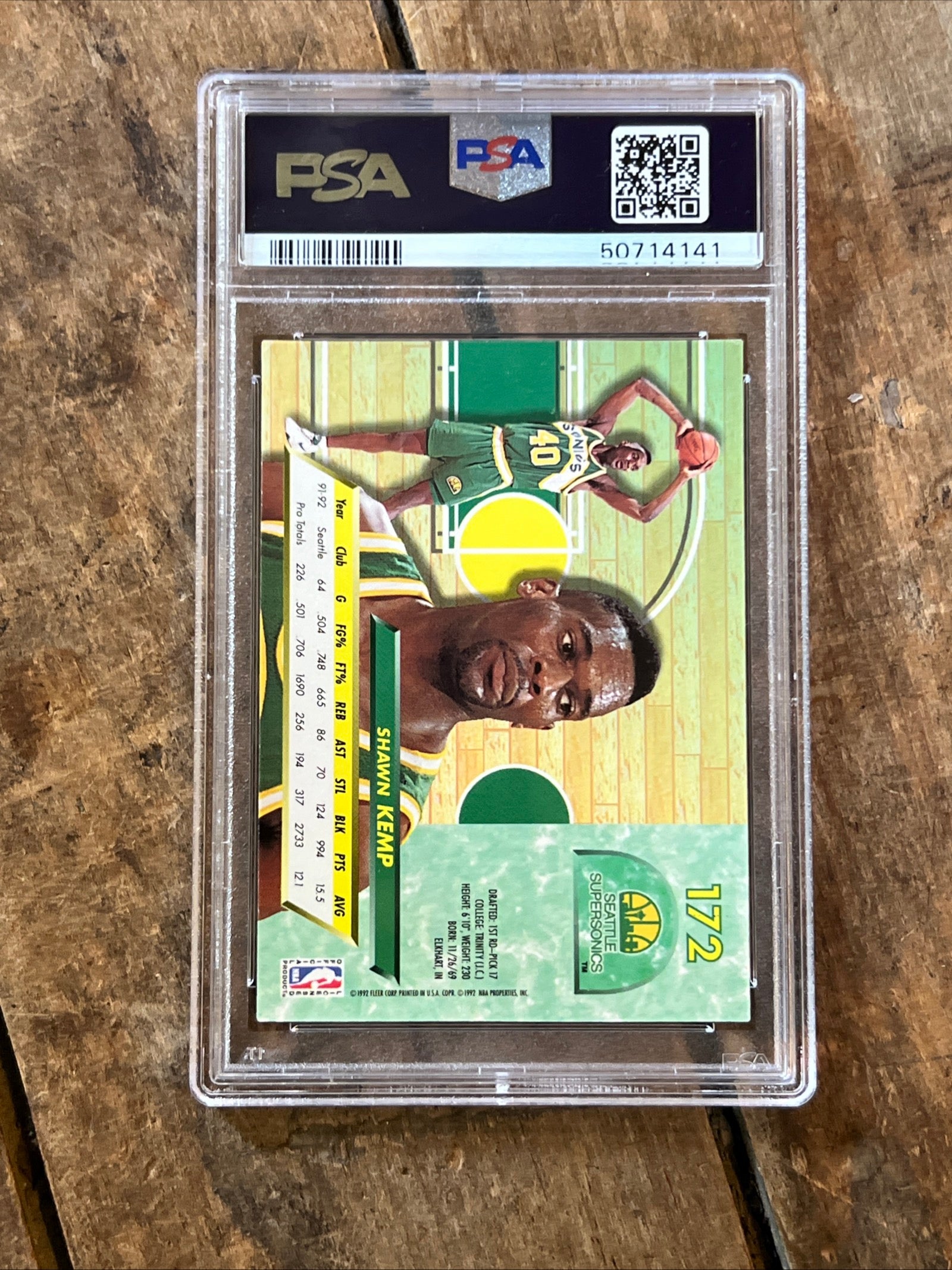 1992-93 Fleer Ultra - Shawn Kemp - Seattle Supersonics - Graded PSA EX-MT 6