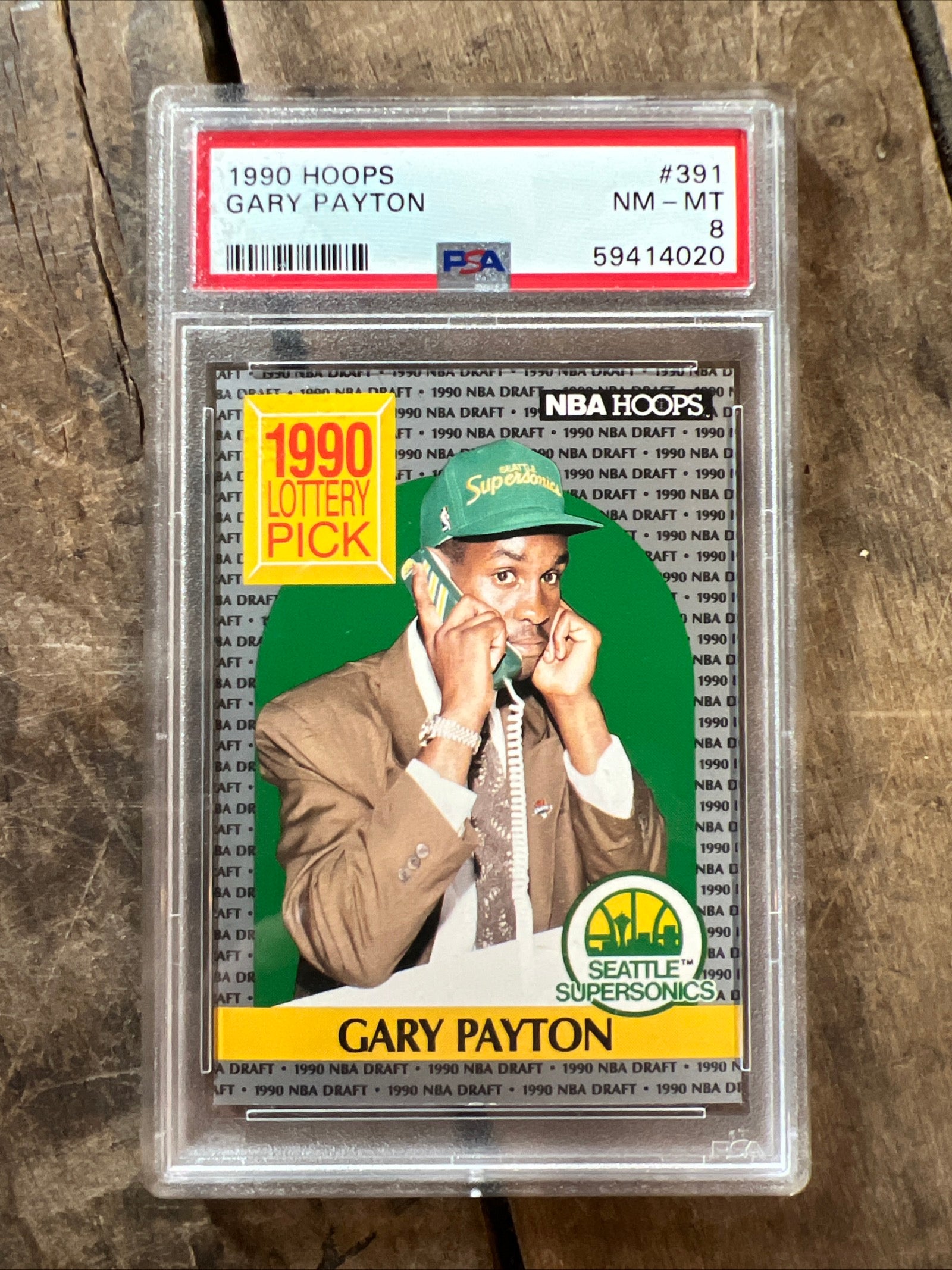1990 NBA Hoops - Gary Payton - Seattle Supersonics - Graded PSA NM-MT 8 Rookie
