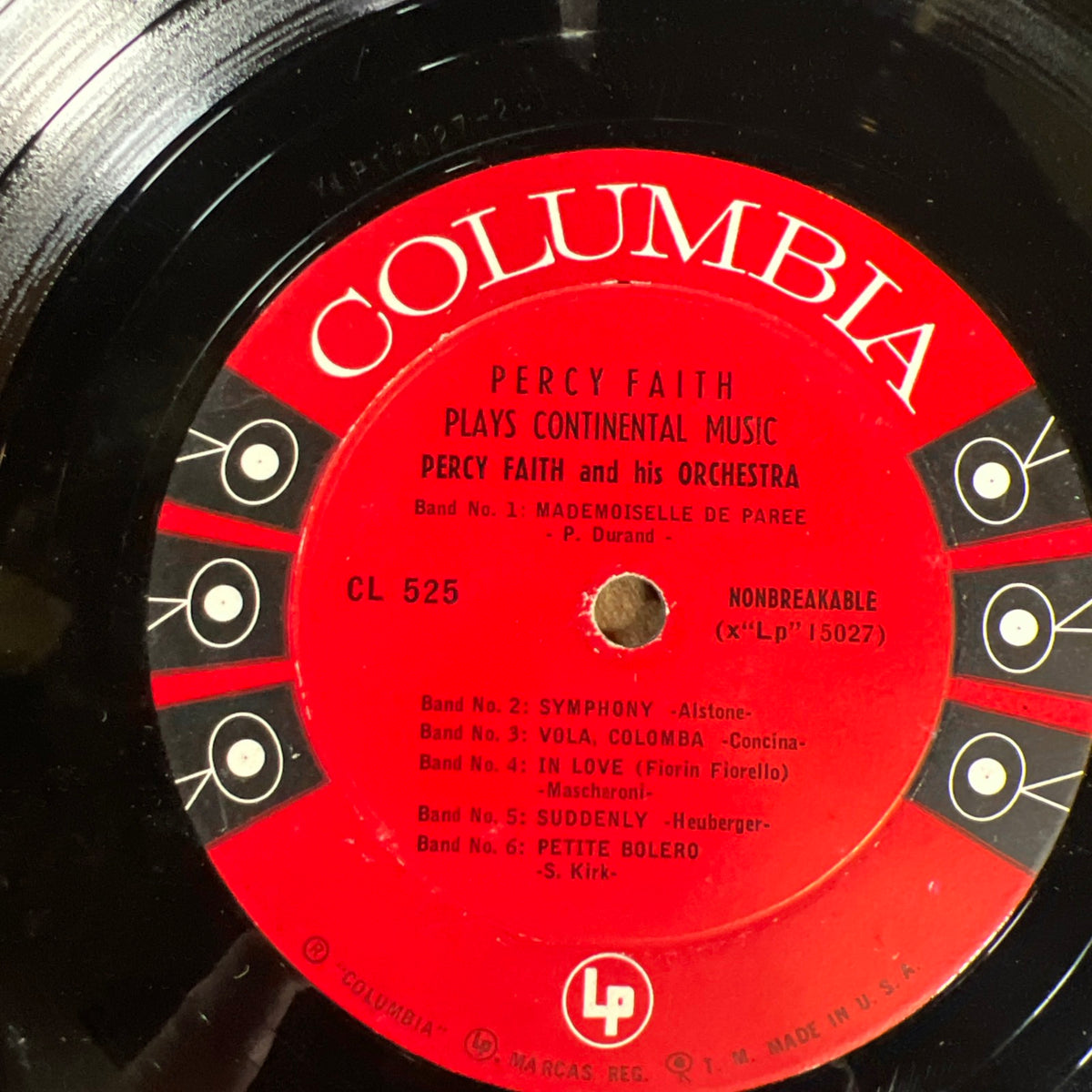 Percy Faith Plays Continental Music - 1953 Columbia Records - LP Vinyl Album
