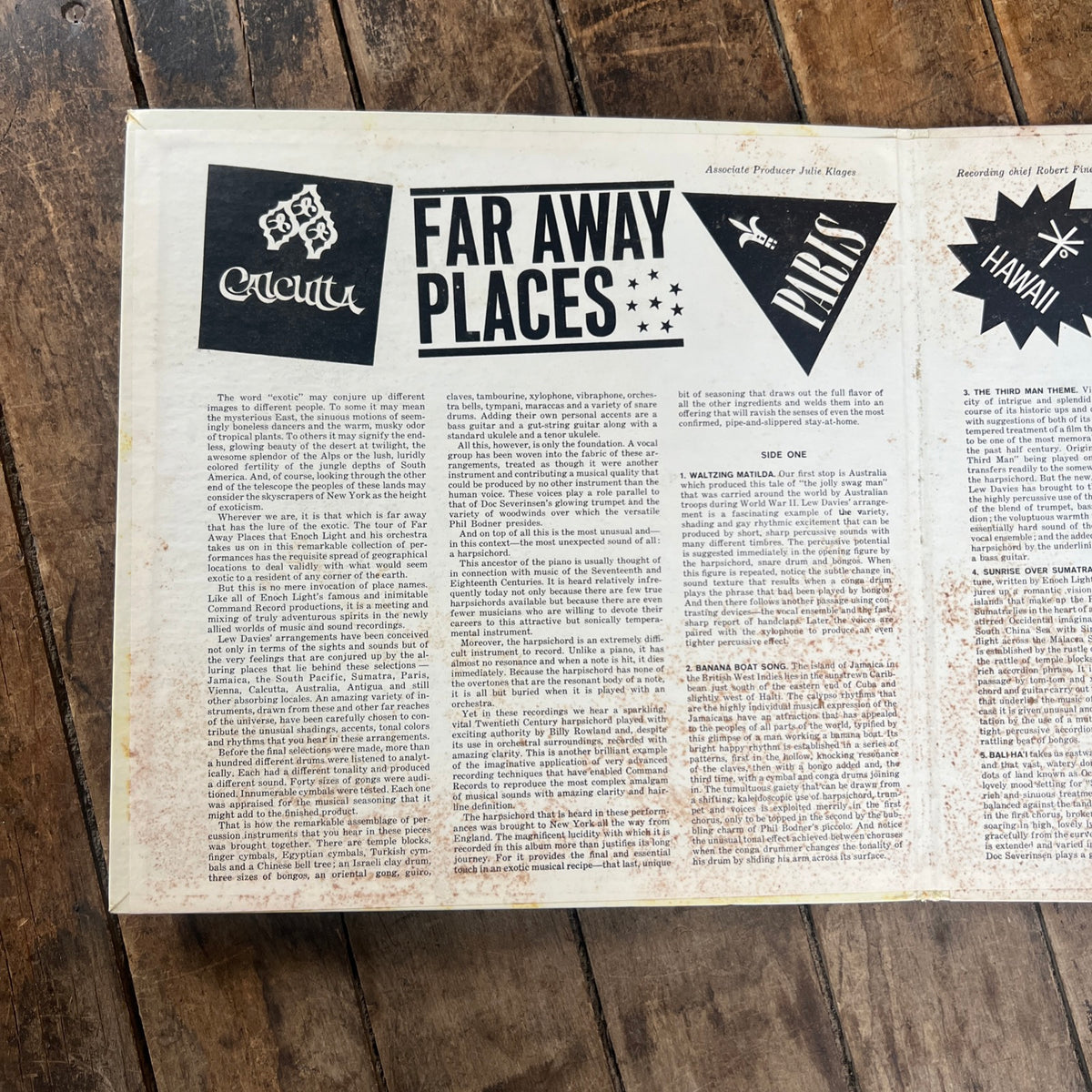 Enoch Light & His Orchestra - Far Away Places - 1961 Command Records - LP Vinyl Album