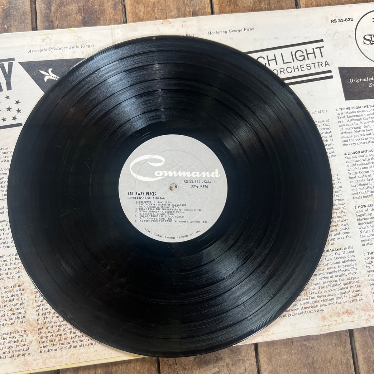 Enoch Light & His Orchestra - Far Away Places - 1961 Command Records - LP Vinyl Album