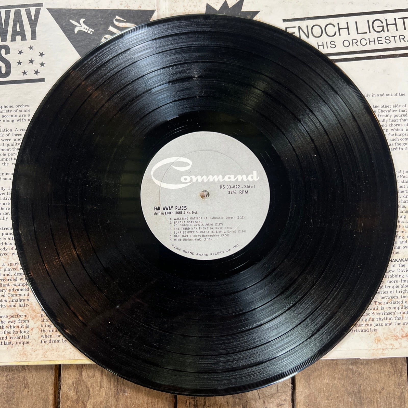 Enoch Light & His Orchestra - Far Away Places - 1961 Command Records - LP Vinyl Album