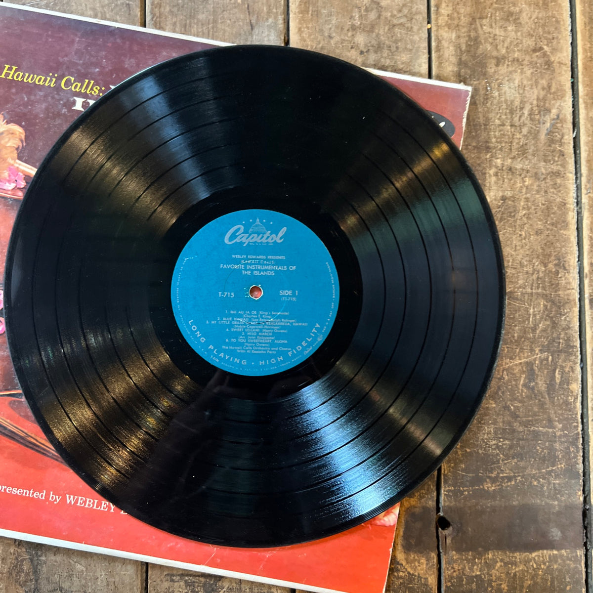 Hawaii Calls: Favorite Instrumentals Of Islands - Al Kealoha Perry presented by Webley Edwards - 1957 Capitol Records - LP Vinyl Album