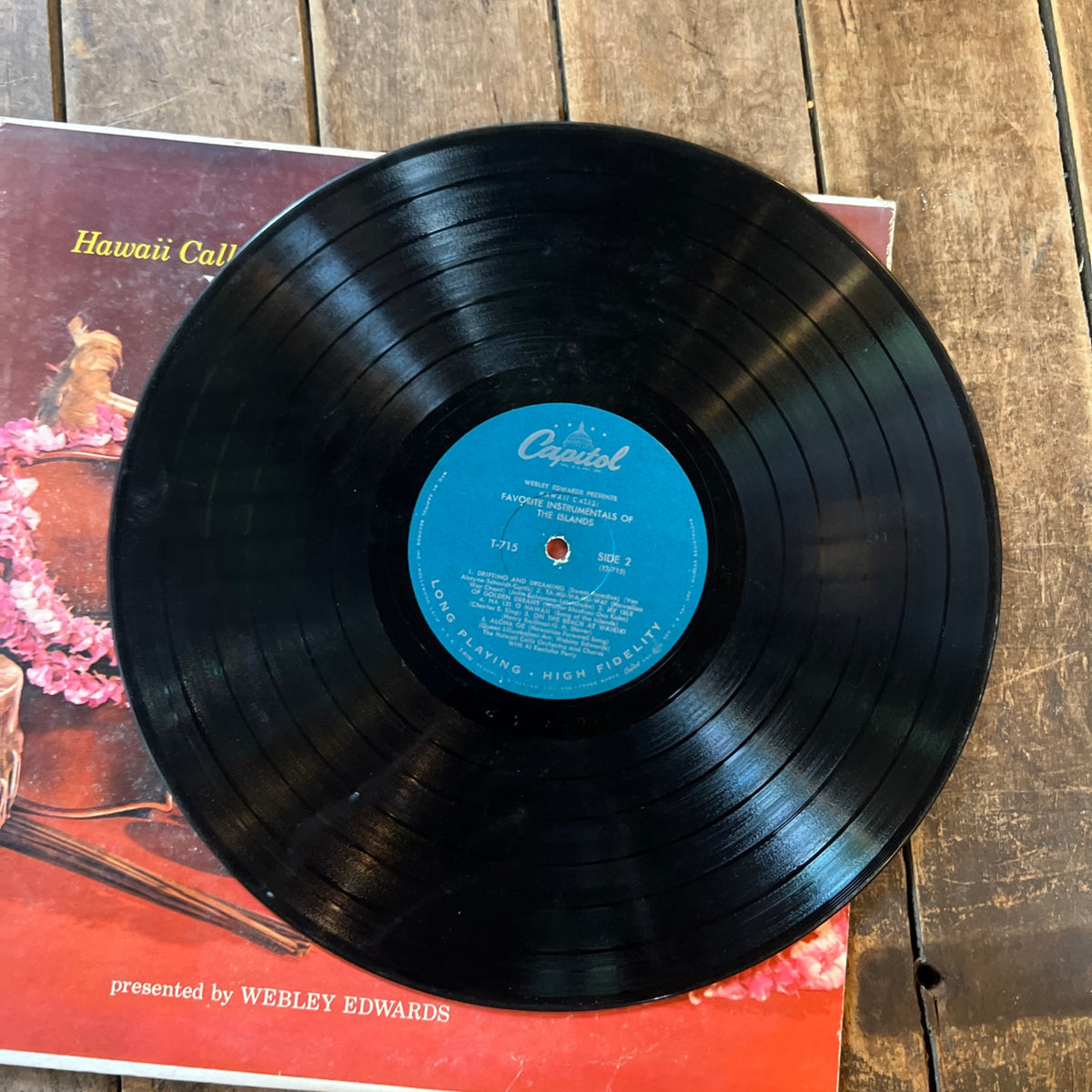 Hawaii Calls: Favorite Instrumentals Of Islands - Al Kealoha Perry presented by Webley Edwards - 1957 Capitol Records - LP Vinyl Album