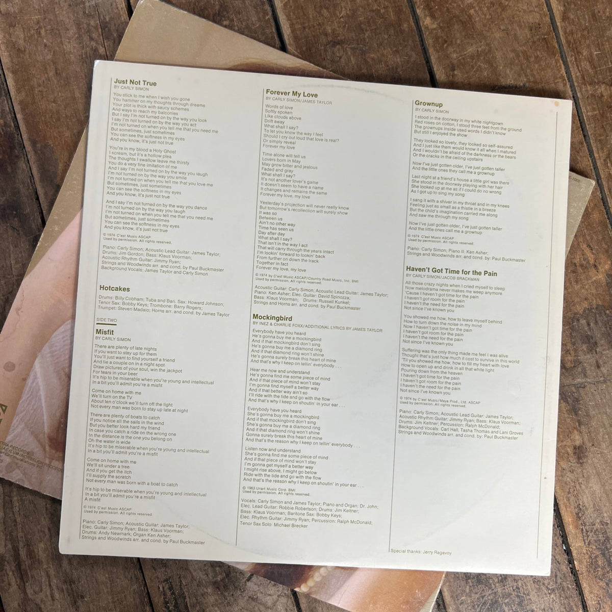 Carly Simon HOTCAKES - 1974 Elektra Records - LP Vinyl Album